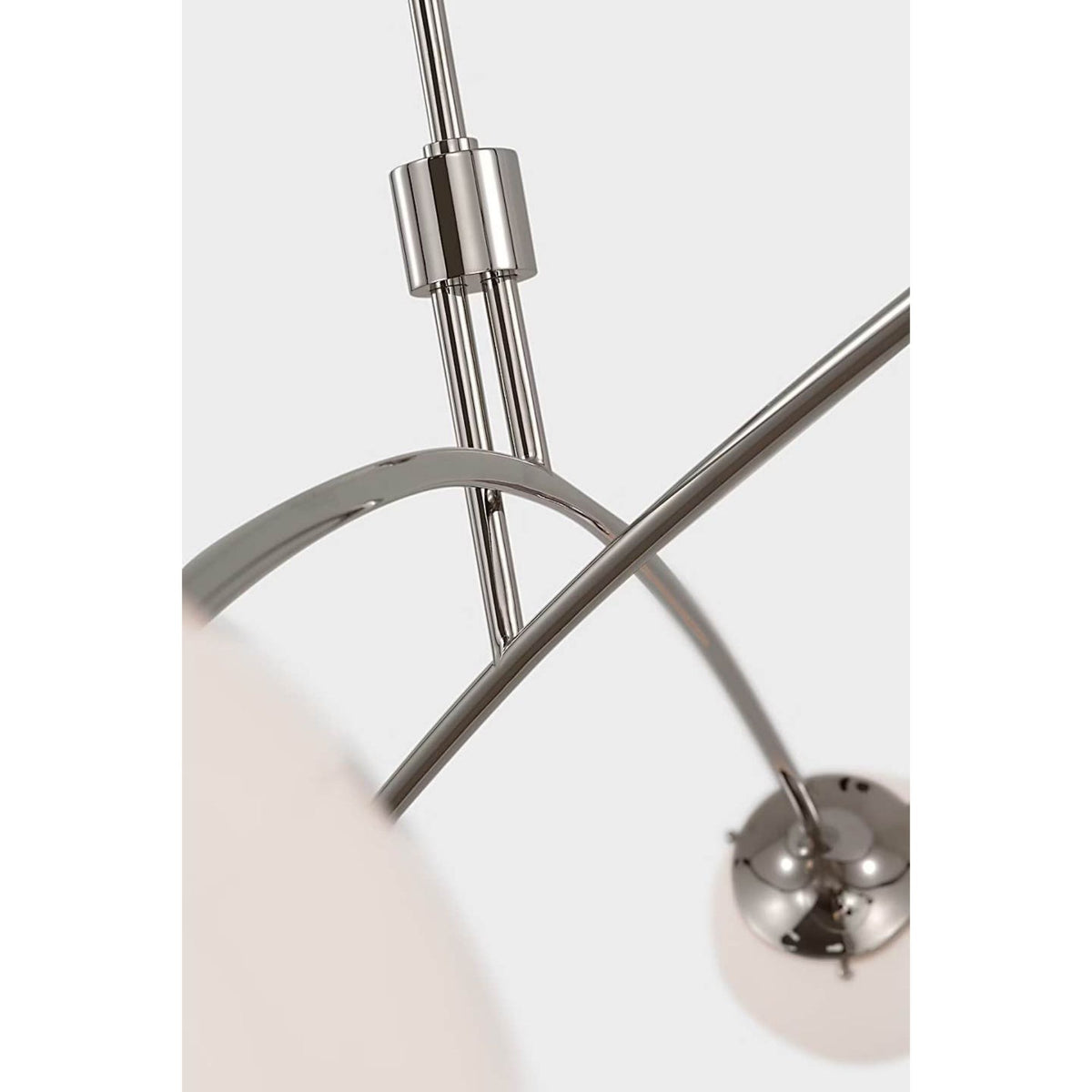 kate spade new york Prescott 62" Linear Chandelier in Polished Nickel with White Glass W16.5" x 63"