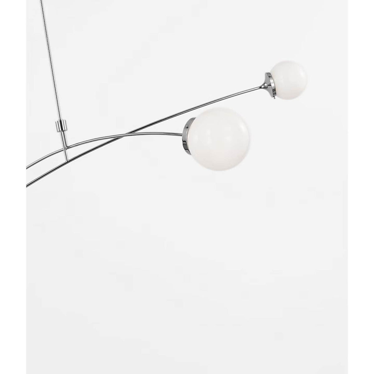 kate spade new york Prescott 62" Linear Chandelier in Polished Nickel with White Glass W16.5" x 63"