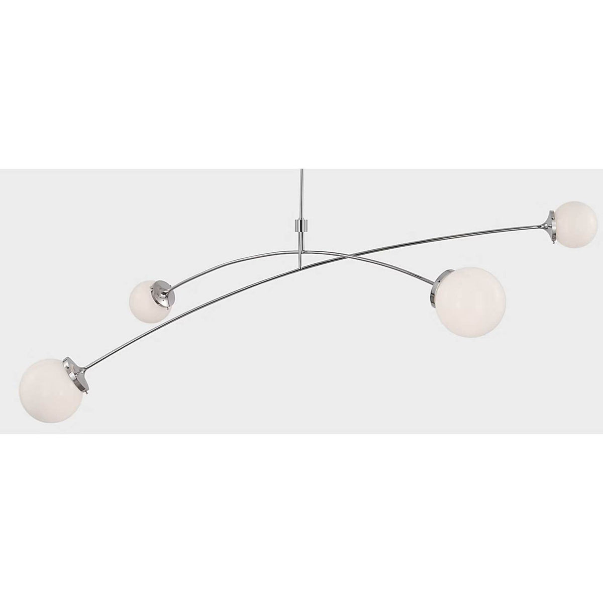 kate spade new york Prescott 62" Linear Chandelier in Polished Nickel with White Glass W16.5" x 63"