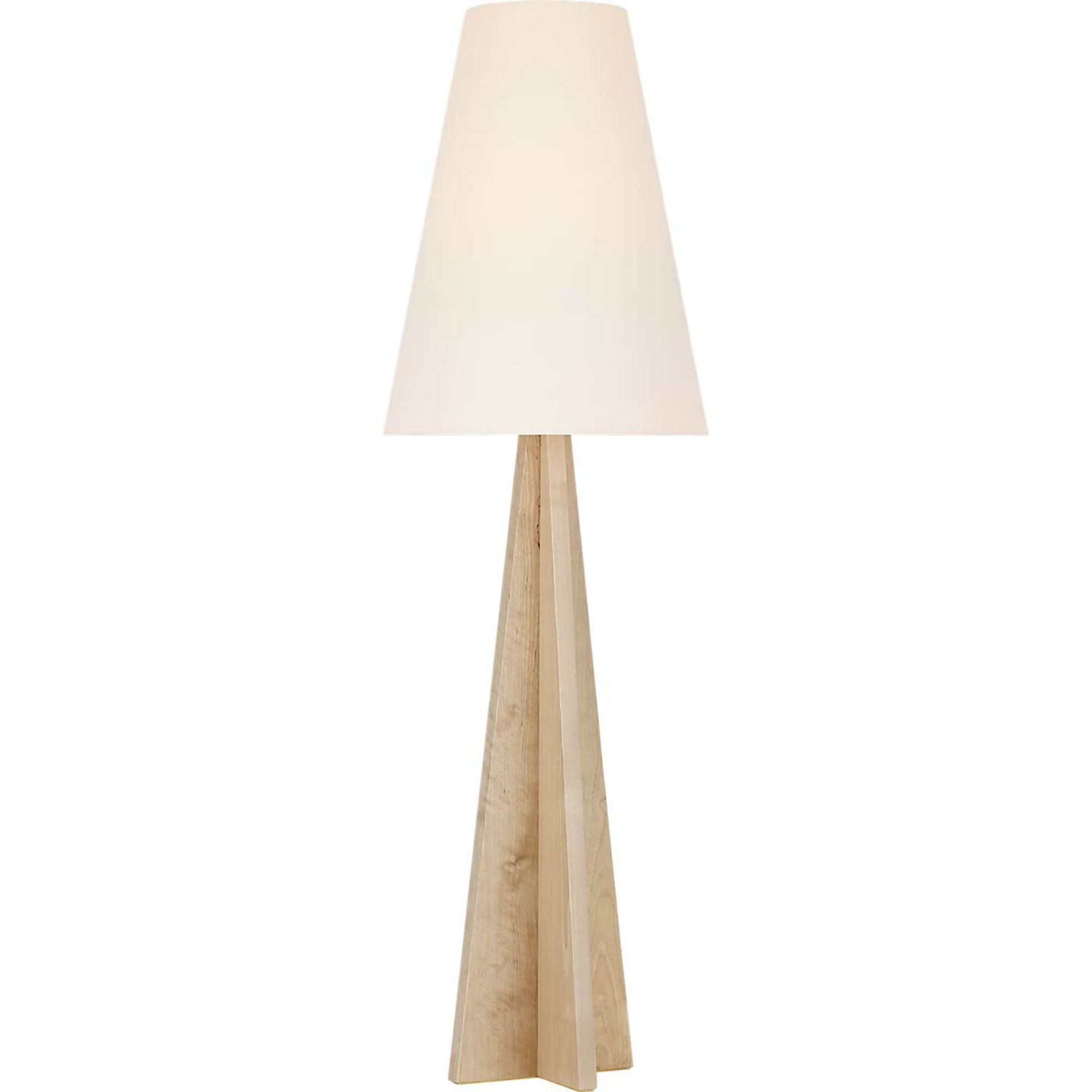 Kelly Wearstler Crue 66" Floor Lamp in Natural Maple with Linen Shade W20" x H65.5"