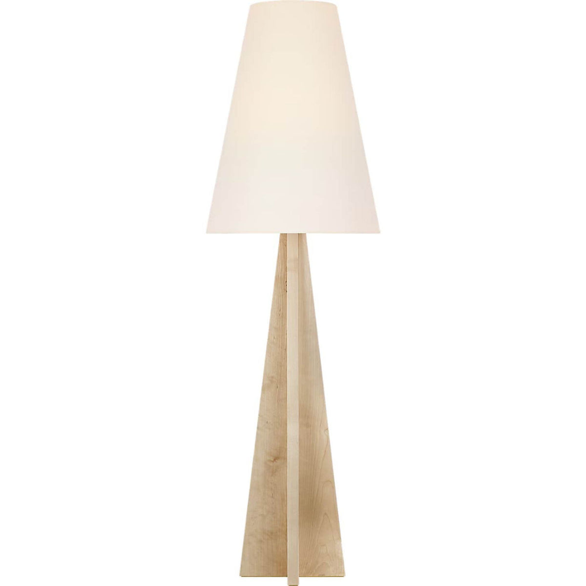Kelly Wearstler Crue 66" Floor Lamp in Natural Maple with Linen Shade W20" x H65.5"