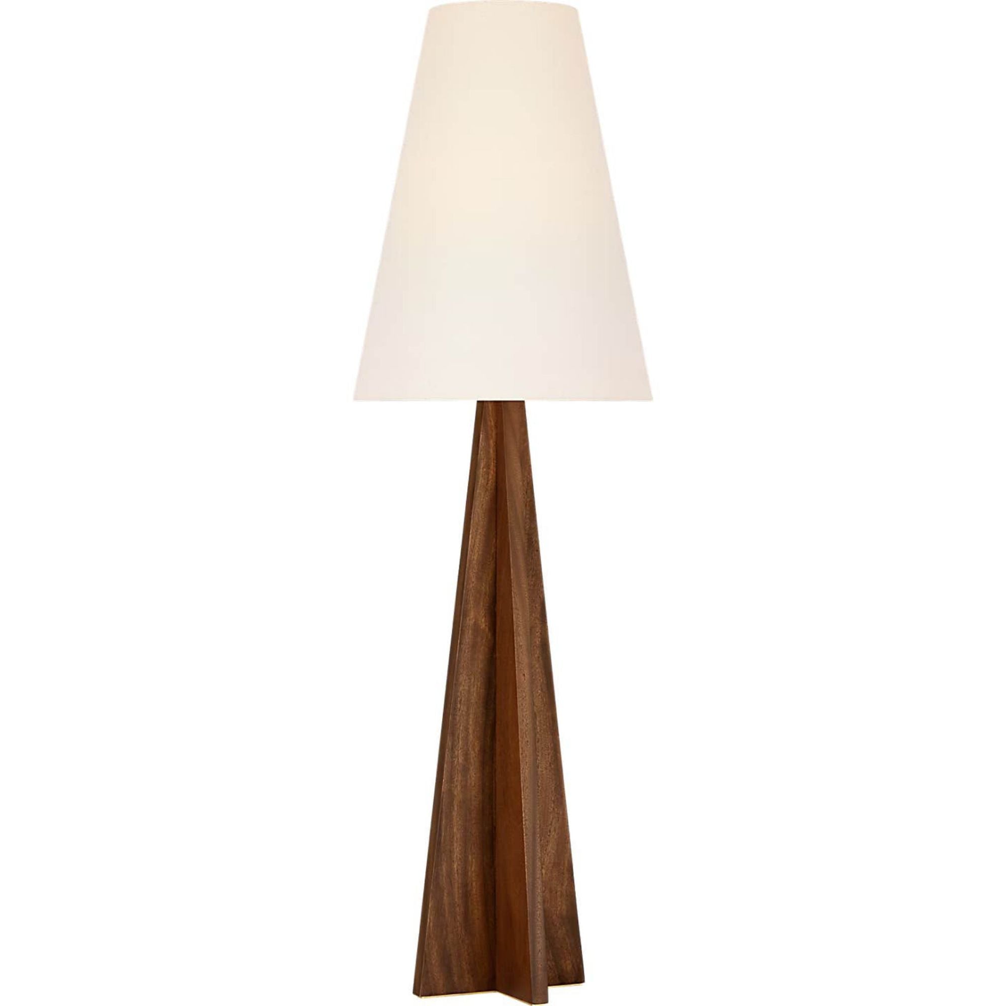 Kelly Wearstler Crue 66" Floor Lamp in Natural Walnut with Linen Shade W20" x H65.5"