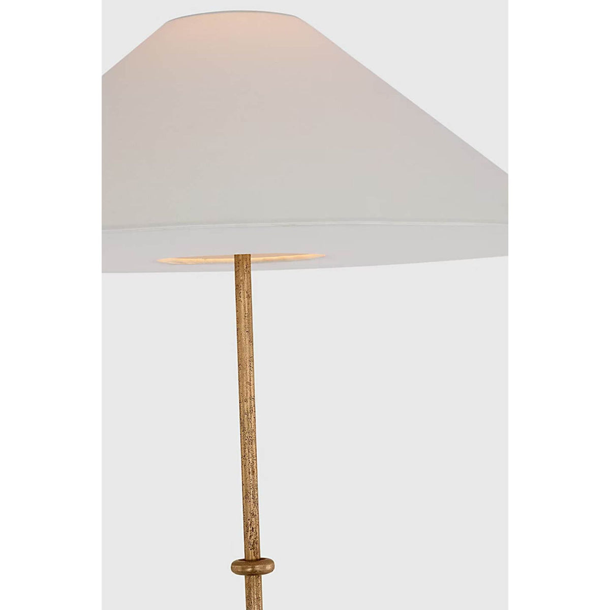 Kelly Wearstler Zealous 62" Floor Lamp in Museum Brass with Linen Shade W26" x H61.5"