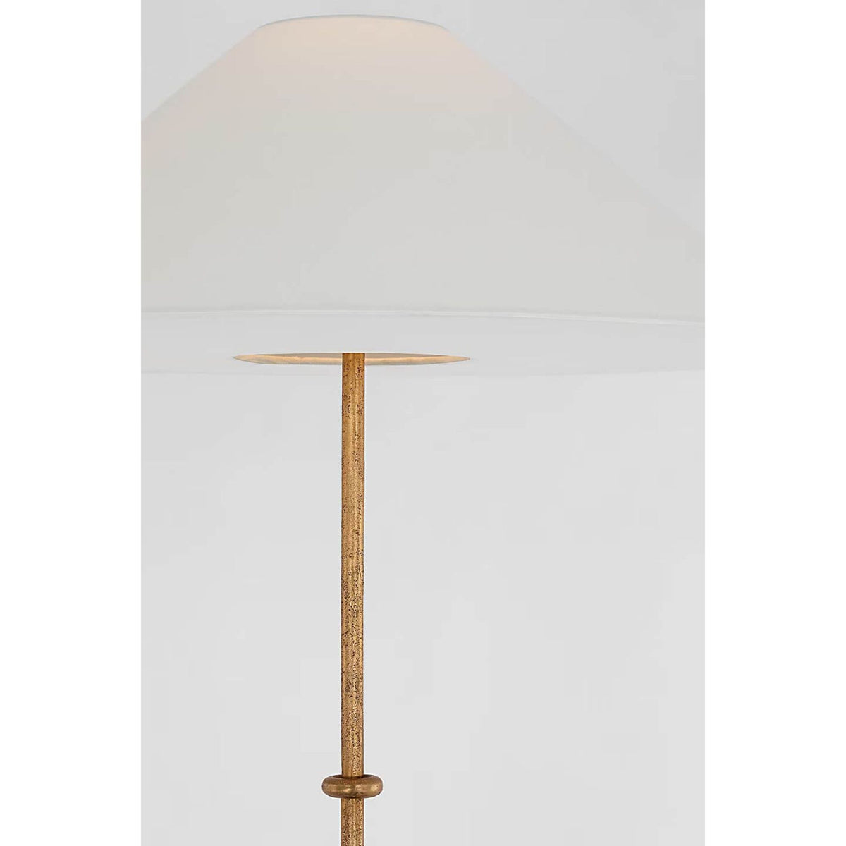 Kelly Wearstler Zealous 62" Floor Lamp in Museum Brass with Linen Shade W26" x H61.5"
