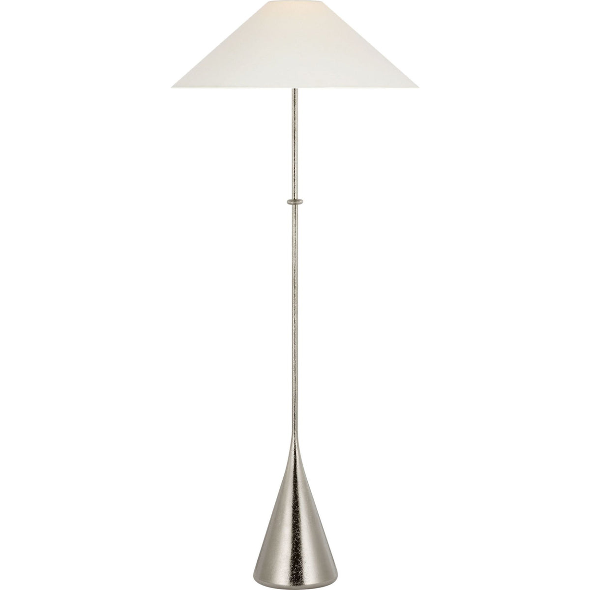 Kelly Wearstler Zealous 62" Floor Lamp in Museum Nickel with Linen Shade W26" x H61.5"