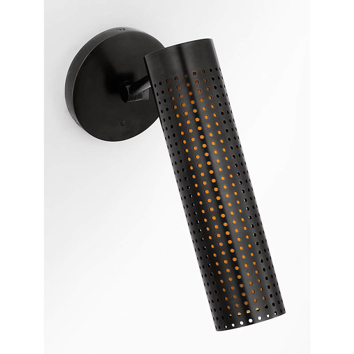 Kelly Wearstler Precision 12" Articulating Sconce in Bronze with White Glass W4.5" x H9" - 11.5" x E6.75" - 11.75"