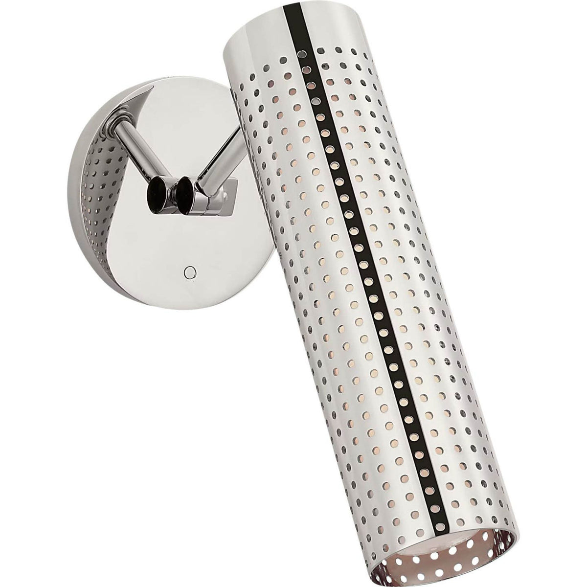 Kelly Wearstler Precision 12" Articulating Sconce in Polished Nickel with White Glass W4.5" x H9" - 11.5" x E6.75" - 11.75"