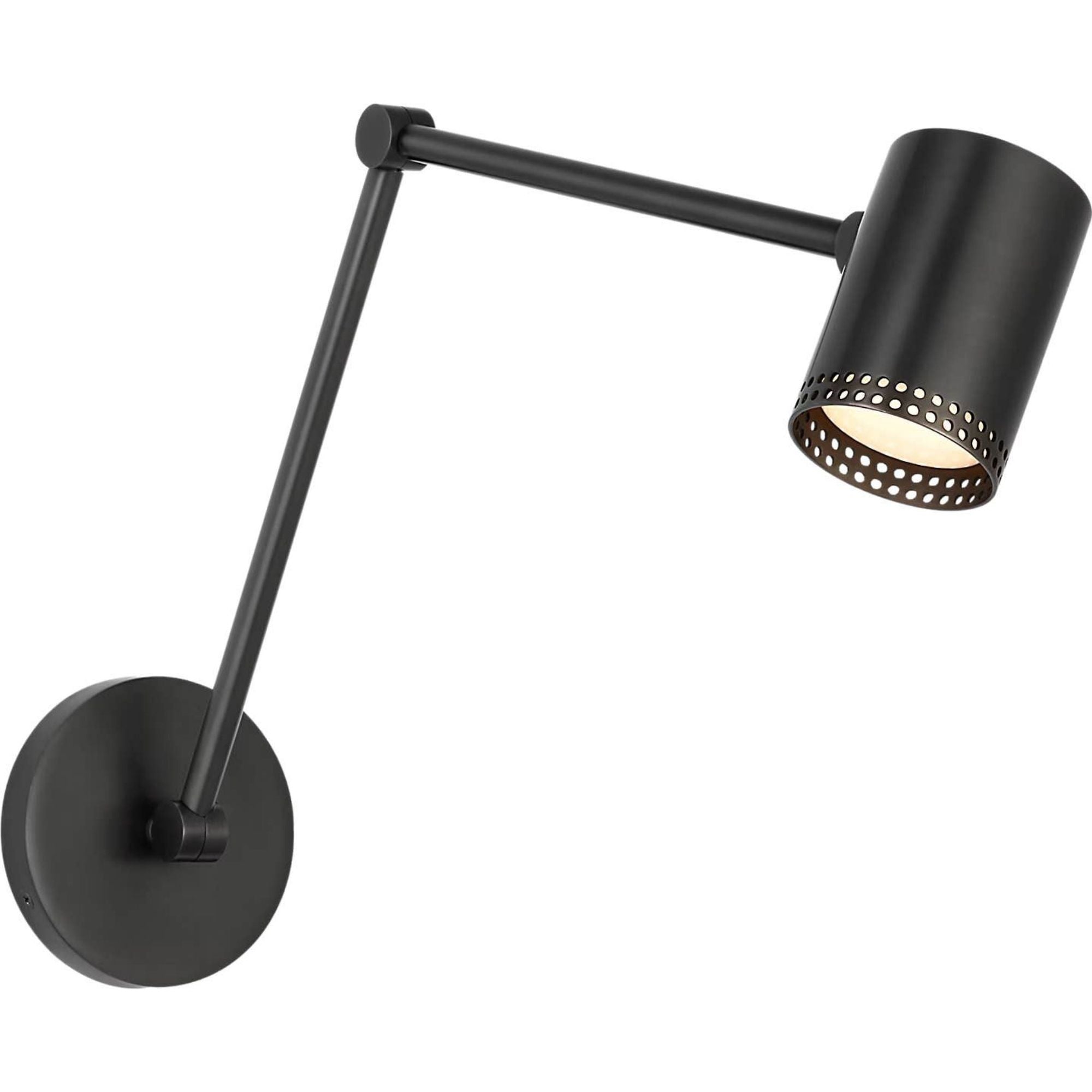 Kelly Wearstler Precision 5" Double Library Light in Bronze with White Glass W4.5" x H10.25" - 13.5" x E15" - 22.5"