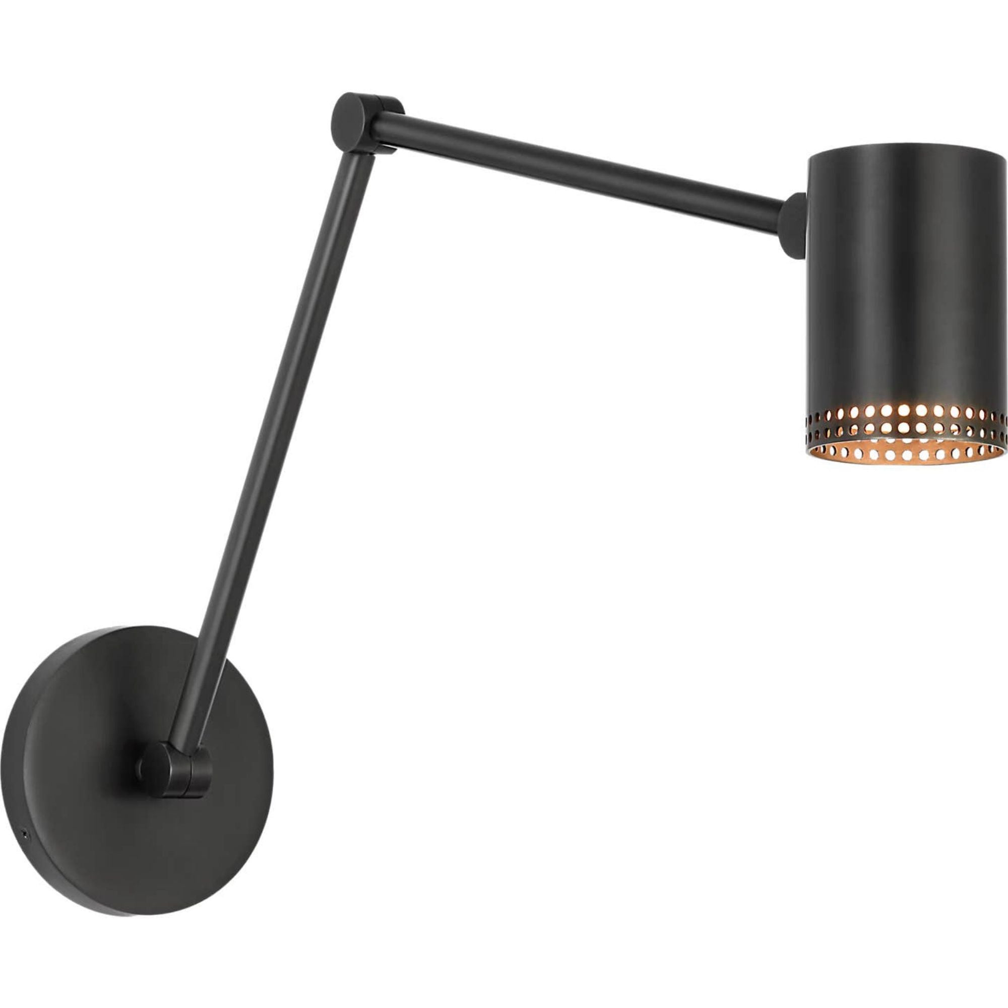 Kelly Wearstler Precision 5" Double Library Light in Bronze with White Glass W4.5" x H10.25" - 13.5" x E15" - 22.5"