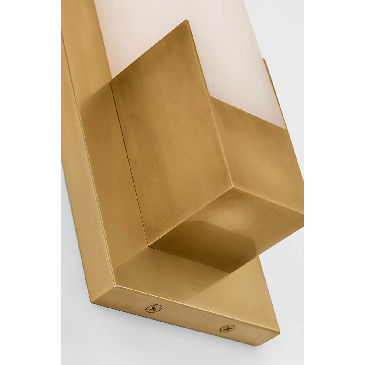 Kelly Wearstler Covet 16" Bracketed Bath Light in Antique-Burnished Brass with Alabaster W4.5" x H16.25" x E2.75"