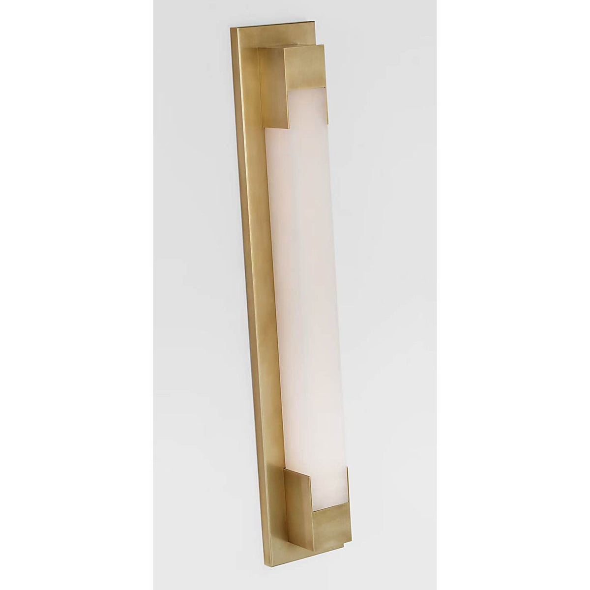Kelly Wearstler Covet 26" Bracketed Bath Light in Antique-Burnished Brass with Alabaster W4.5" x H26.25" x E2.75"
