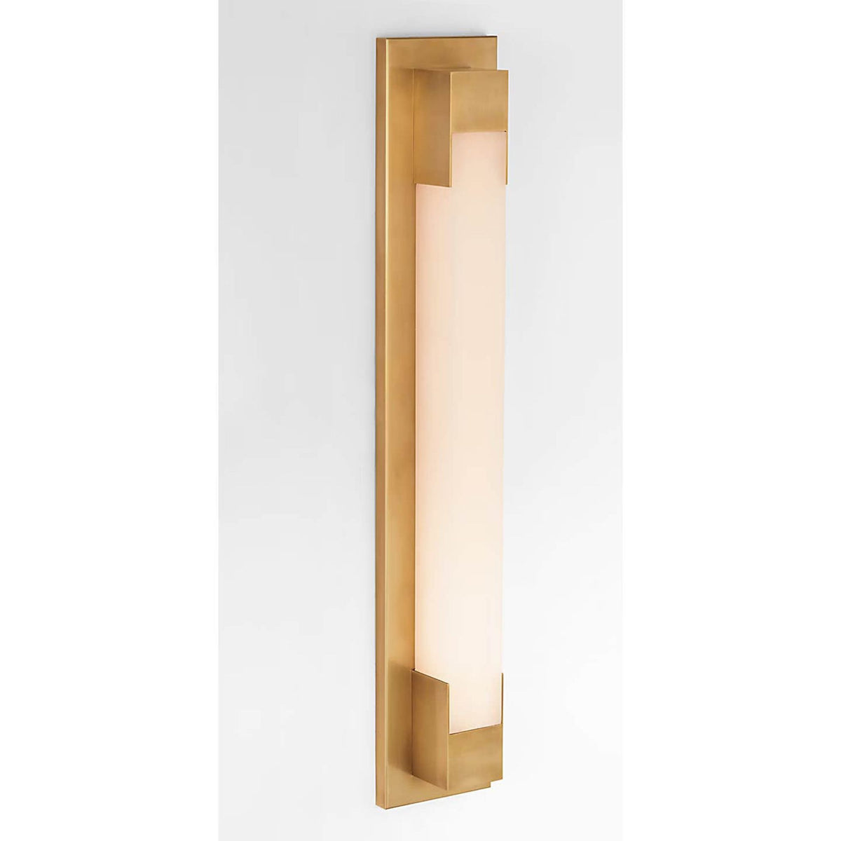 Kelly Wearstler Covet 26" Bracketed Bath Light in Antique-Burnished Brass with Alabaster W4.5" x H26.25" x E2.75"