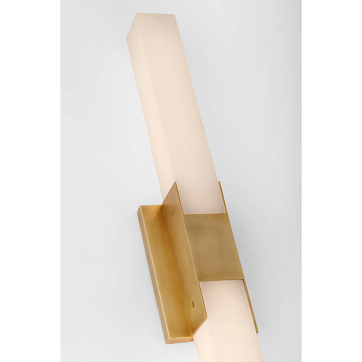 Kelly Wearstler Covet 28" Double Bath Light in Antique-Burnished Brass with Alabaster W4.5" x H27.5" x E2.75"