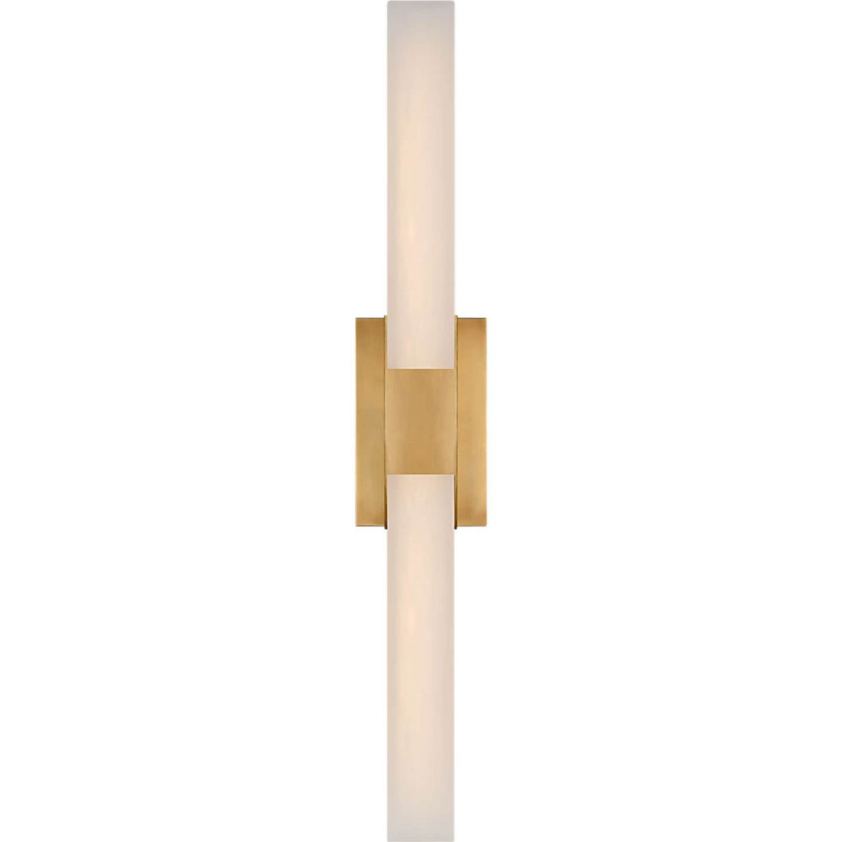 Kelly Wearstler Covet 28" Double Bath Light in Antique-Burnished Brass with Alabaster W4.5" x H27.5" x E2.75"
