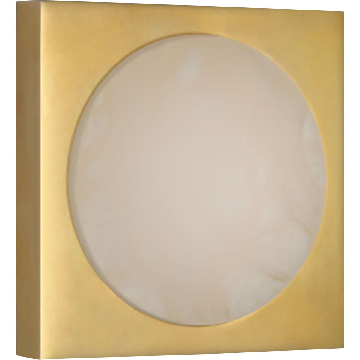 Kelly Wearstler Dichotomy 5" Sconce in Antique-Burnished Brass with Alabaster W4.5" x H4.5" x E0.75"