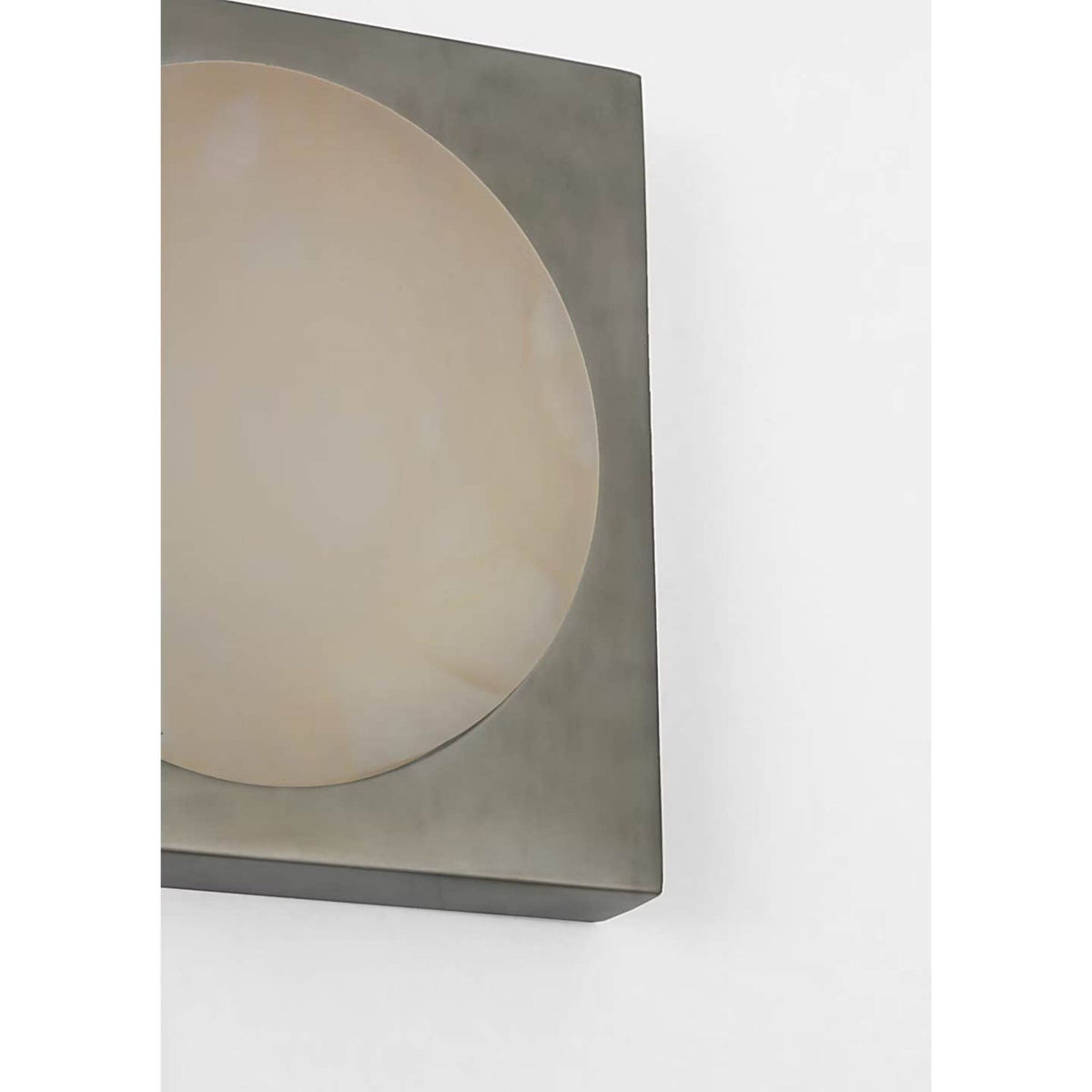 Kelly Wearstler Dichotomy 5" Sconce in Pewter with Alabaster W4.5" x H4.5" x E0.75"