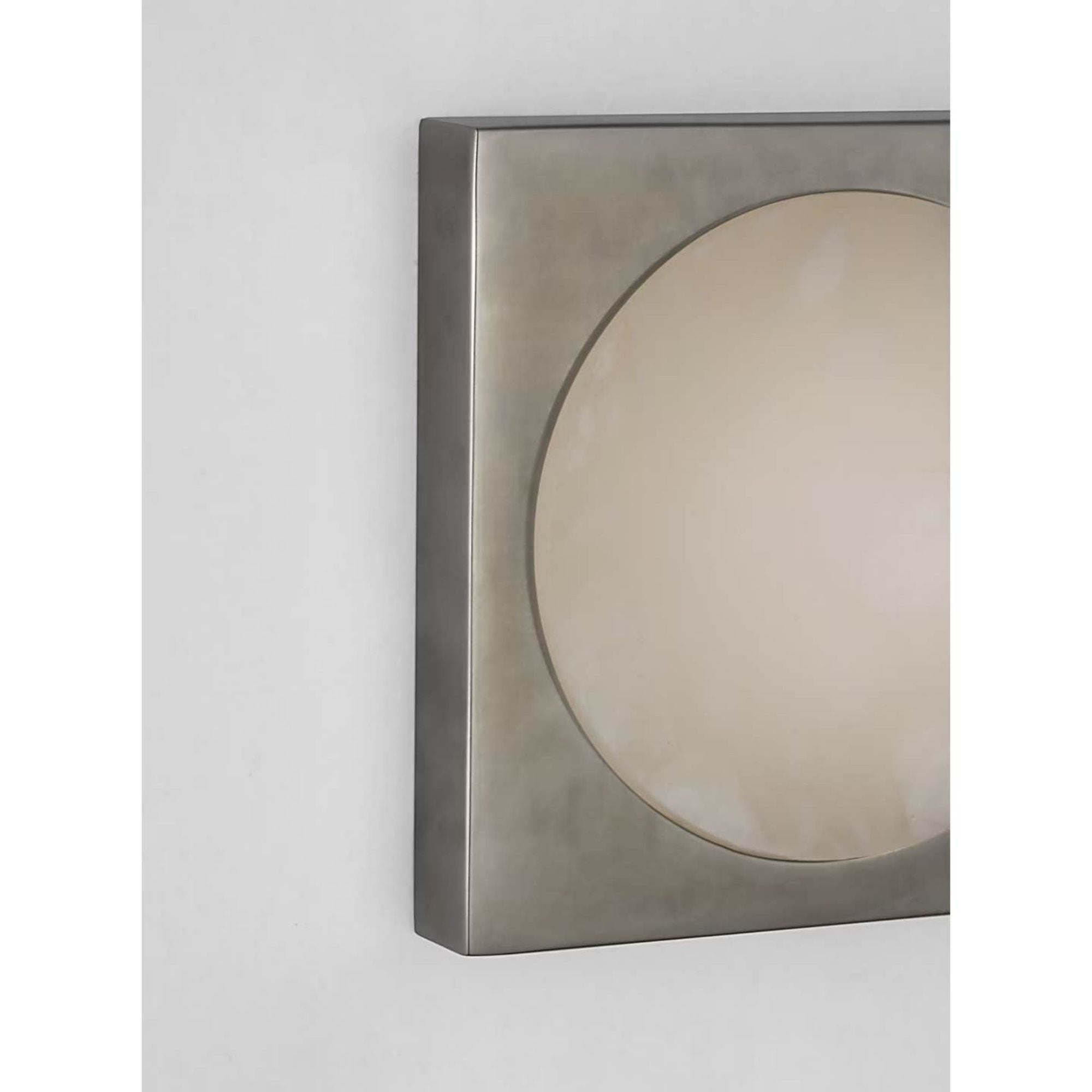 Kelly Wearstler Dichotomy 5" Sconce in Pewter with Alabaster W4.5" x H4.5" x E0.75"
