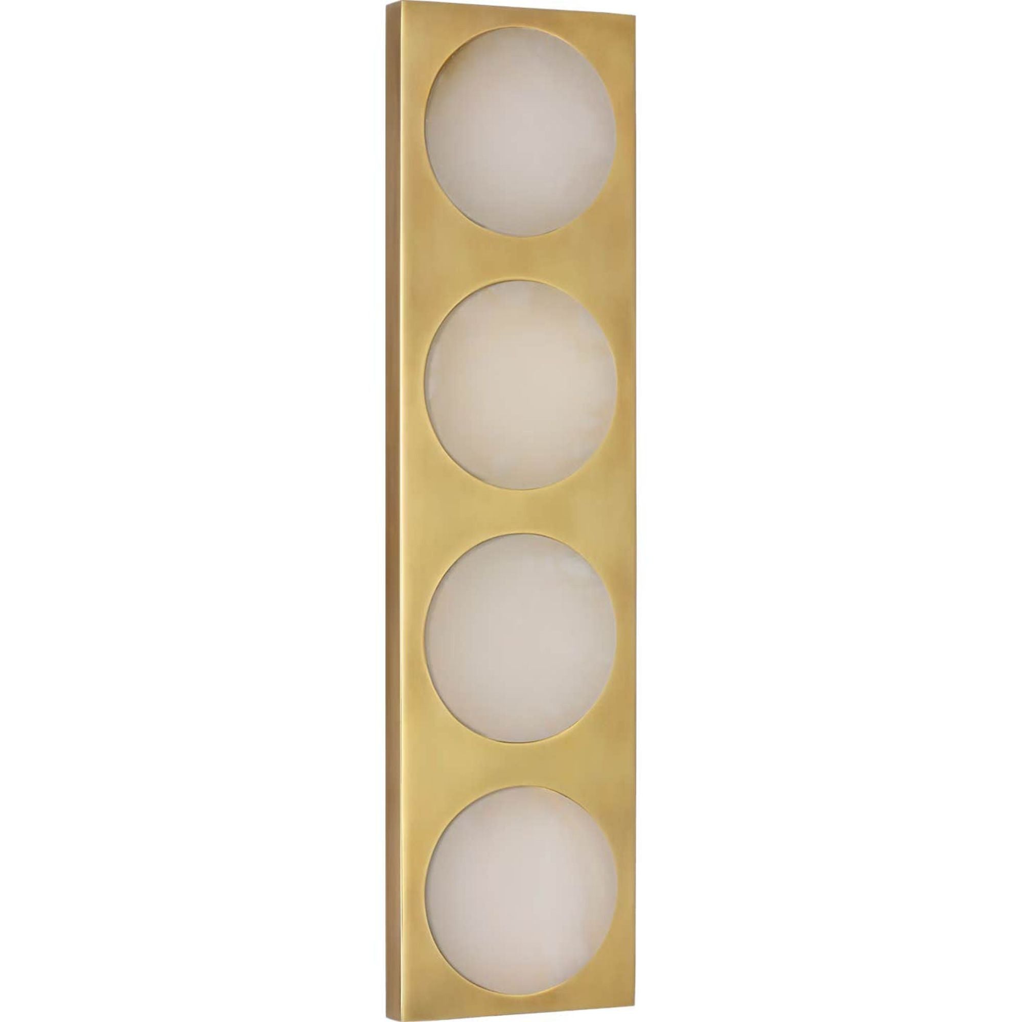 Kelly Wearstler Dichotomy 18" 4 Light Sconce in Antique-Burnished Brass with Alabaster W4.5" x H18" x E0.75"