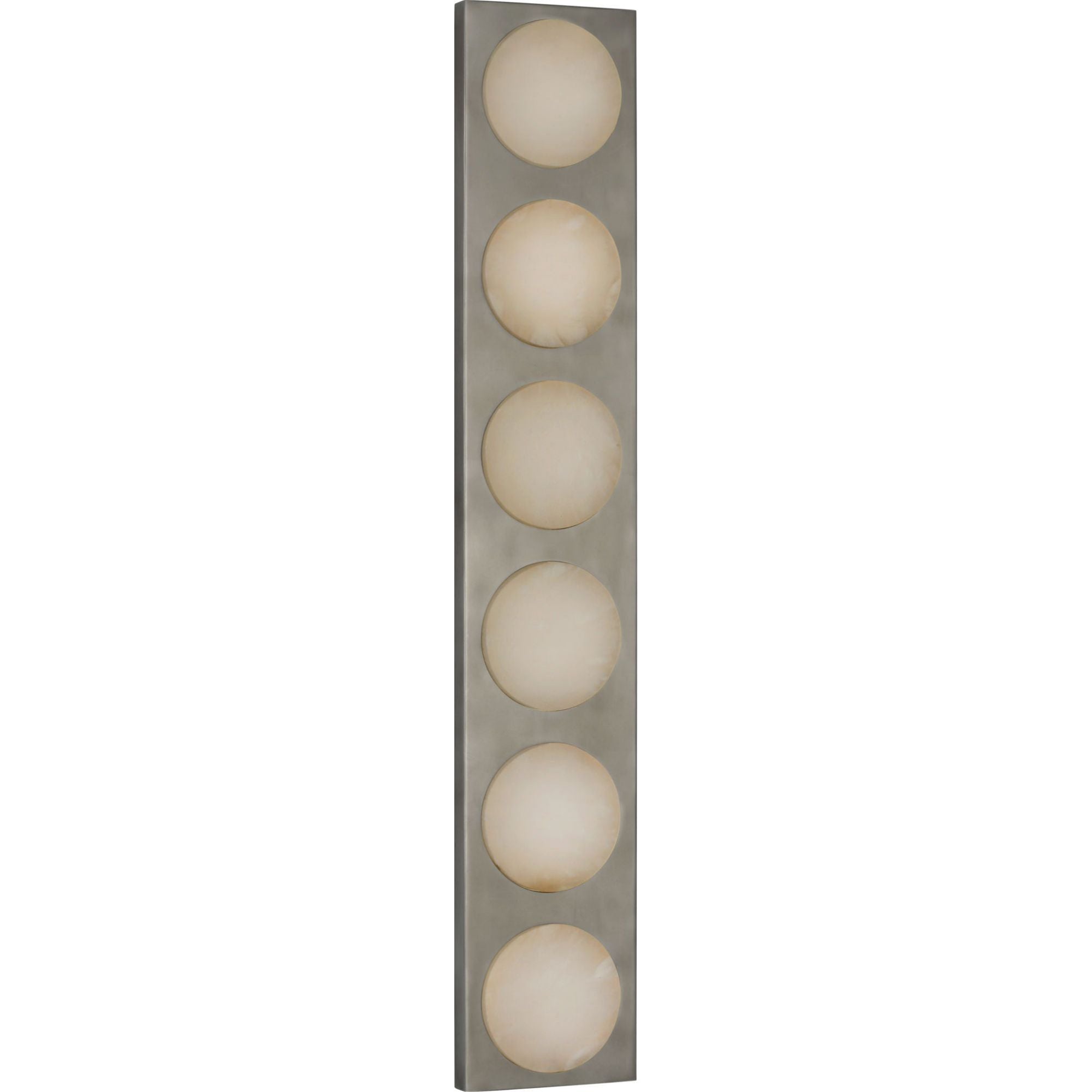 Kelly Wearstler Dichotomy 27" 6 Light Sconce in Pewter with Alabaster W4.5" x H27" x E0.75"