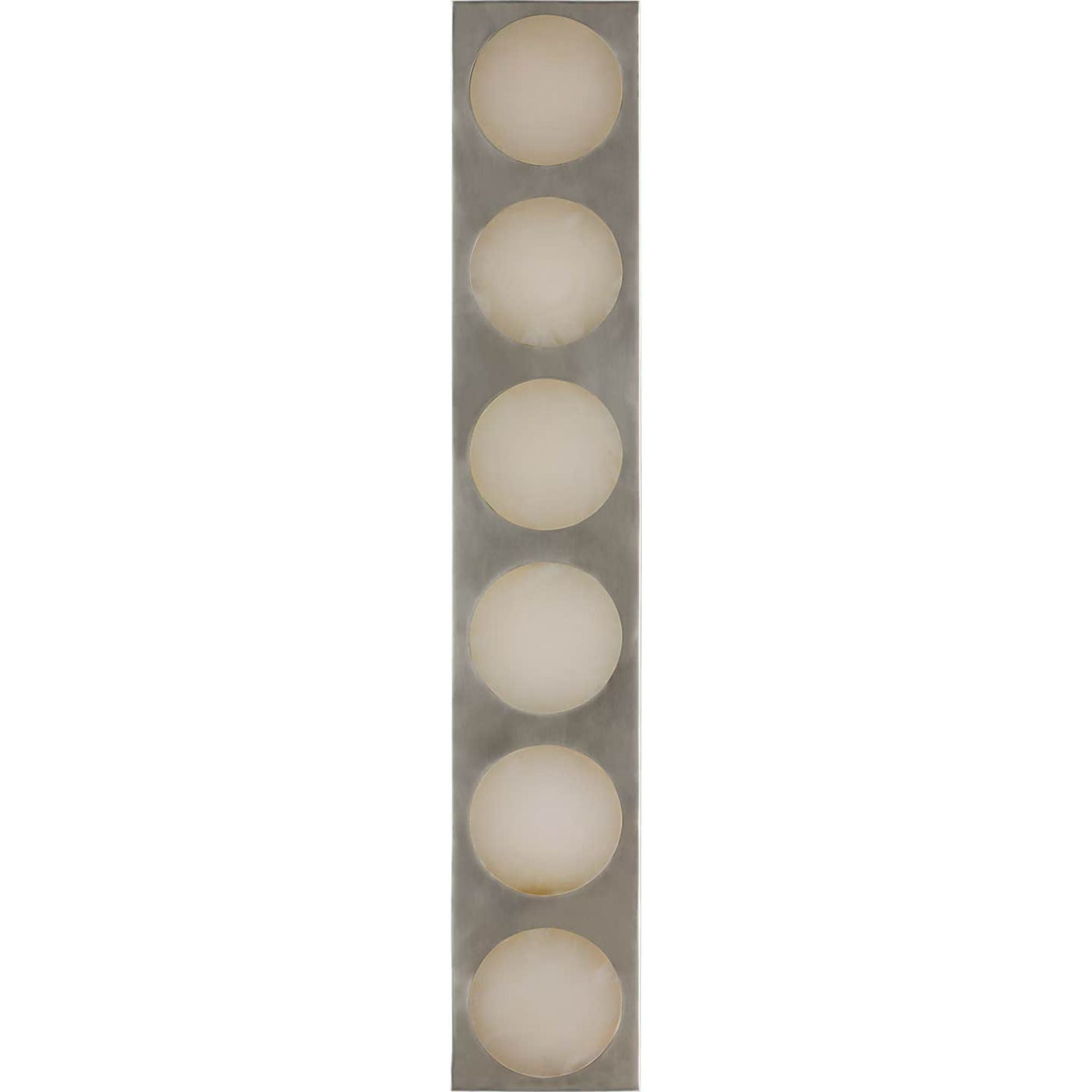 Kelly Wearstler Dichotomy 27" 6 Light Sconce in Pewter with Alabaster W4.5" x H27" x E0.75"