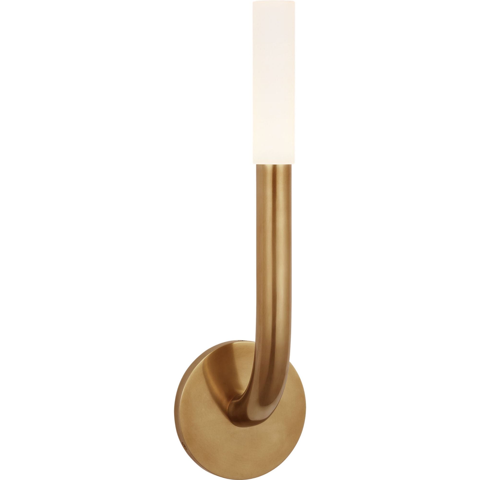Kelly Wearstler Rousseau 15" Single Sconce in Antique-Burnished Brass with Etched Crystal W4.5" x H15.25" x E3.75"