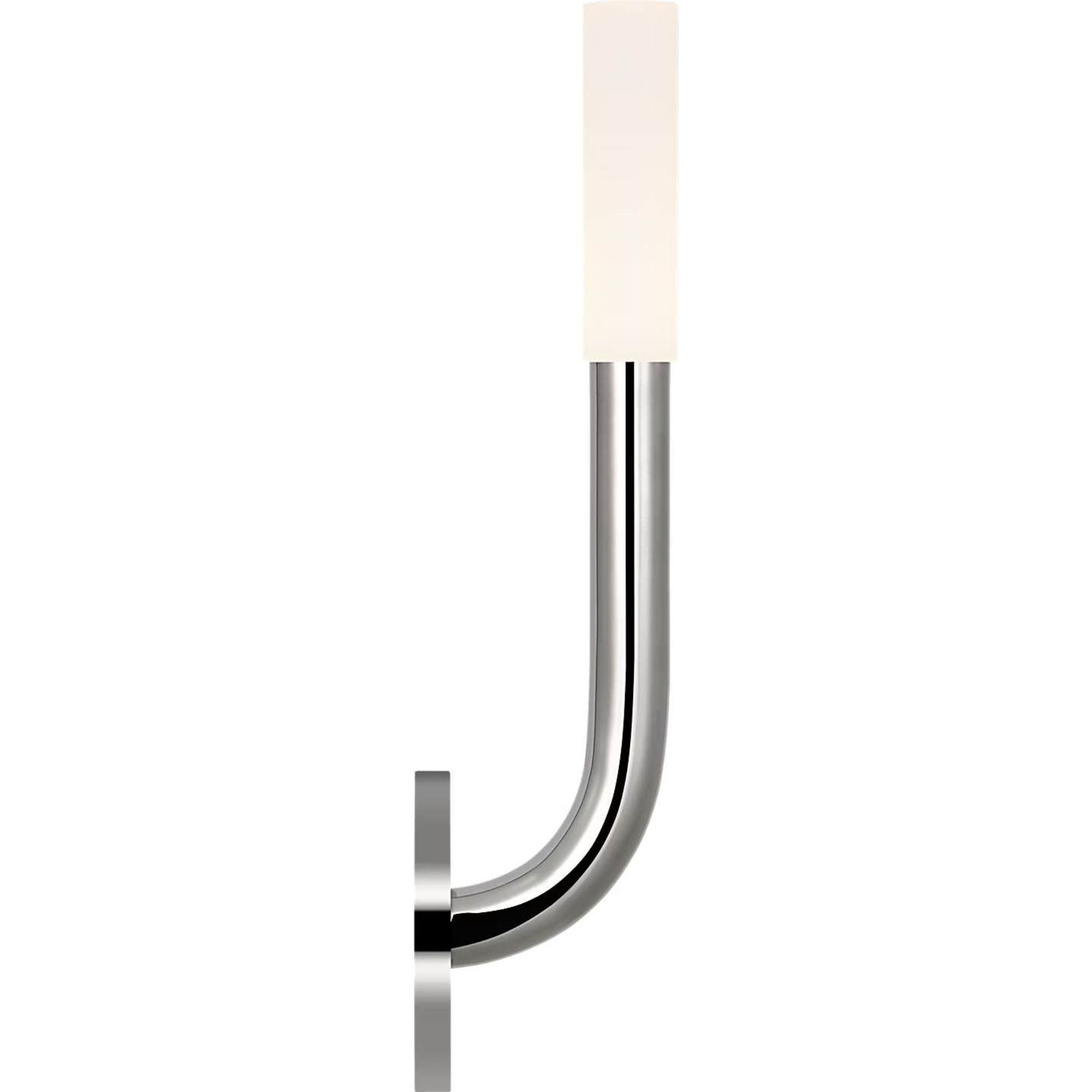 Kelly Wearstler Rousseau 15" Single Sconce in Polished Nickel with Etched Crystal W4.5" x H15.25" x E3.75"