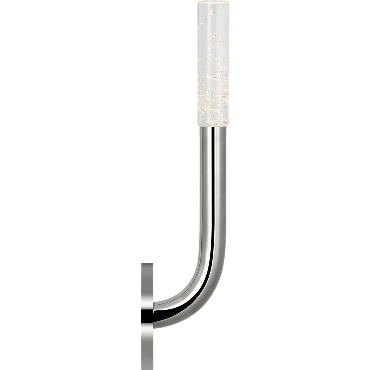 Kelly Wearstler Rousseau 15" Single Sconce in Polished Nickel with Seeded Glass W4.5" x H15.25" x E3.75"