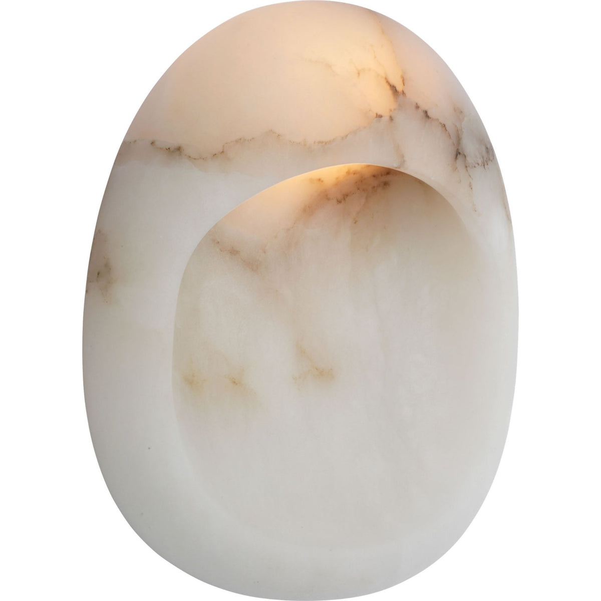 Kelly Wearstler Esculpa 14" Rounded Wall Light in Alabaster and Bronze W12" x H14" x E4"