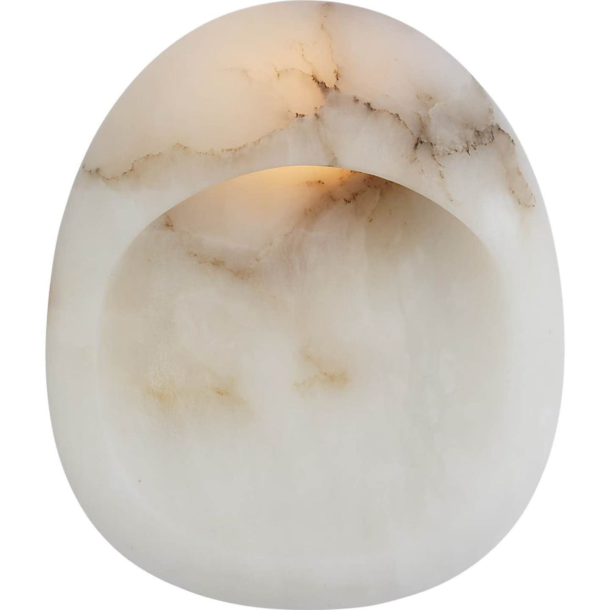 Kelly Wearstler Esculpa 14" Rounded Wall Light in Alabaster and Bronze W12" x H14" x E4"