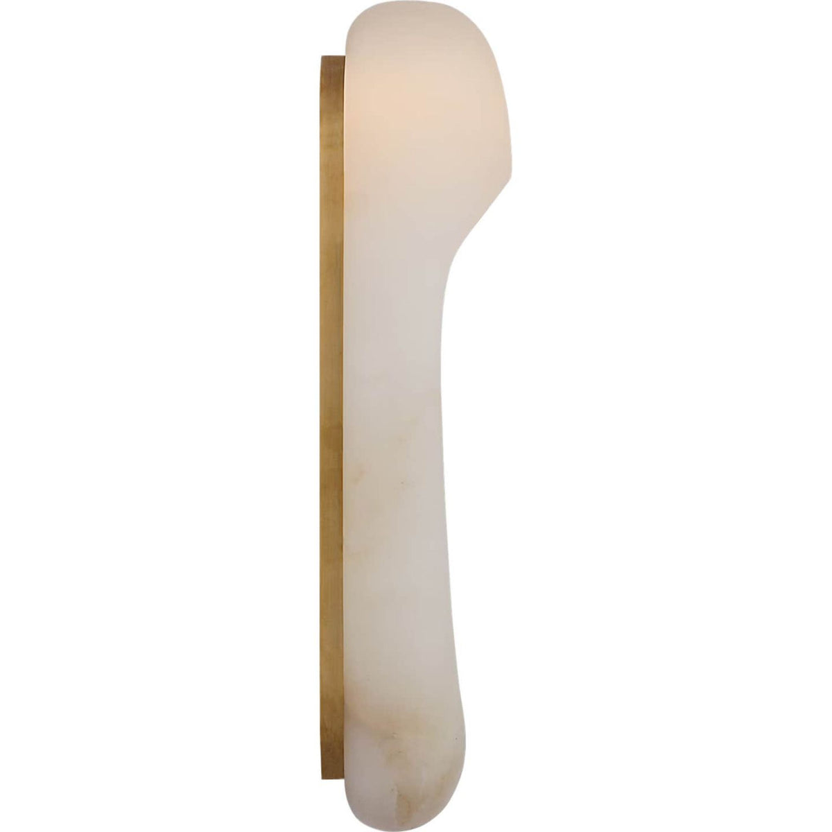 Kelly Wearstler Esculpa 18" Elongated Wall Light in Alabaster and Antique-Burnished Brass W6" x H18" x E4"