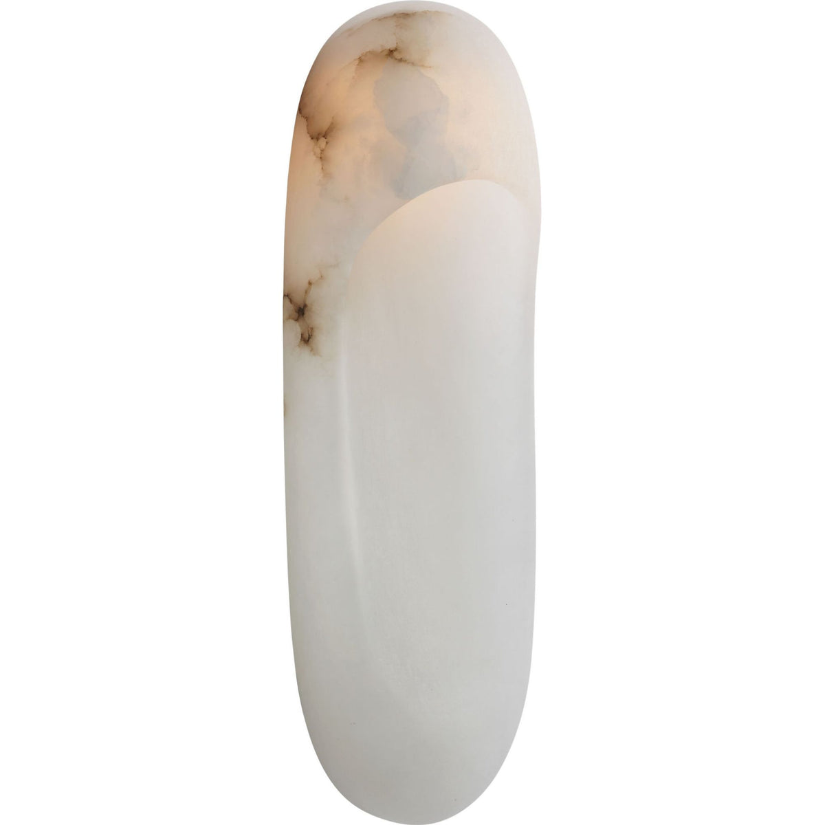 Kelly Wearstler Esculpa 18" Elongated Wall Light in Alabaster and Polished Nickel W6" x H18" x E4"