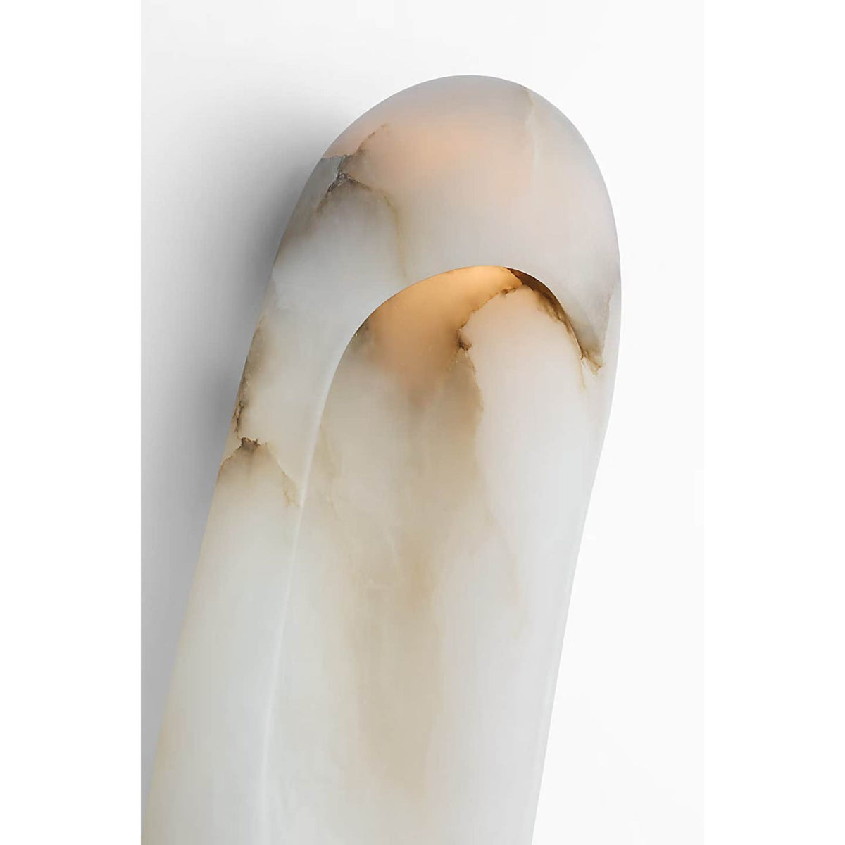 Kelly Wearstler Esculpa 18" Elongated Wall Light in Alabaster and Polished Nickel W6" x H18" x E4"