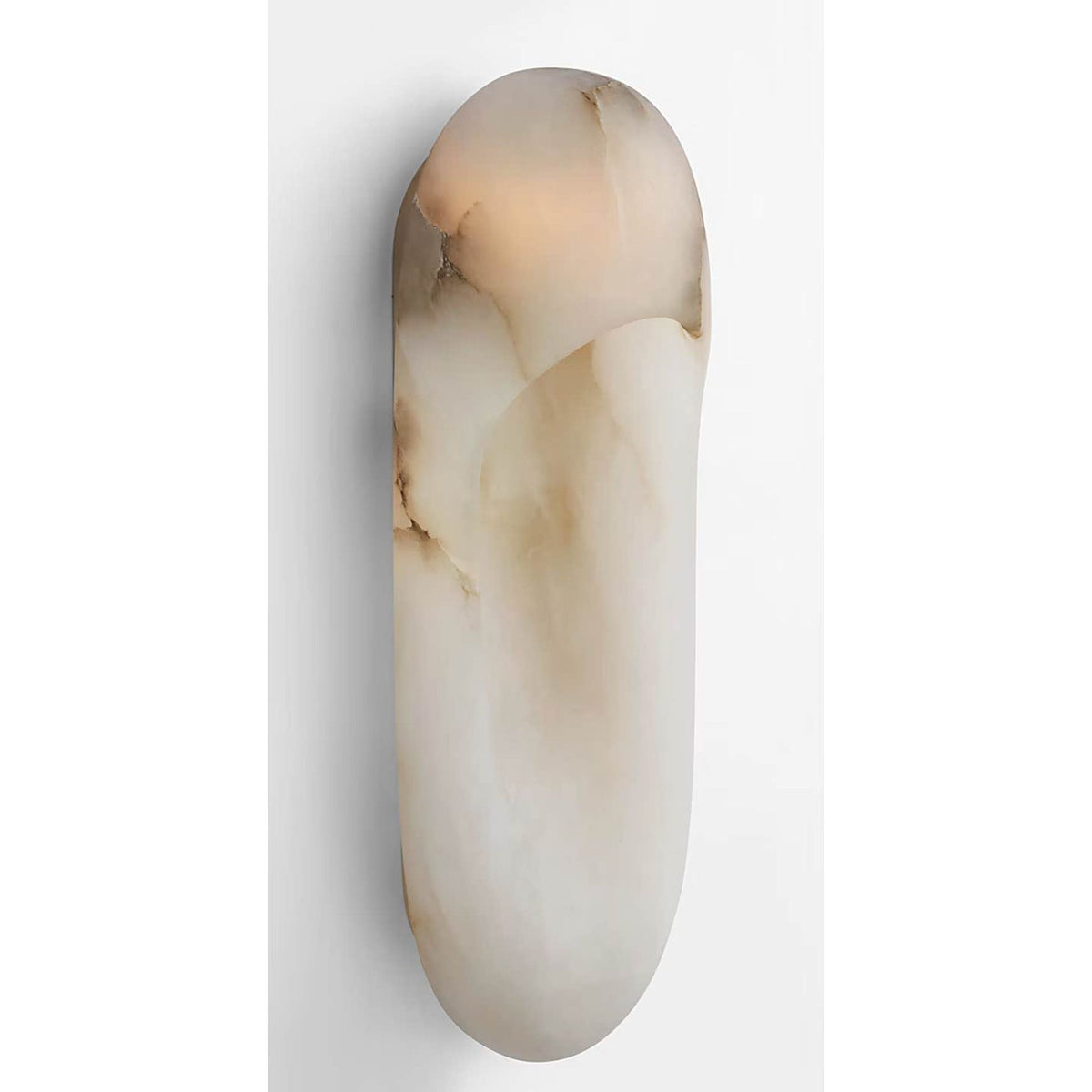 Kelly Wearstler Esculpa 18" Elongated Wall Light in Alabaster and Polished Nickel W6" x H18" x E4"