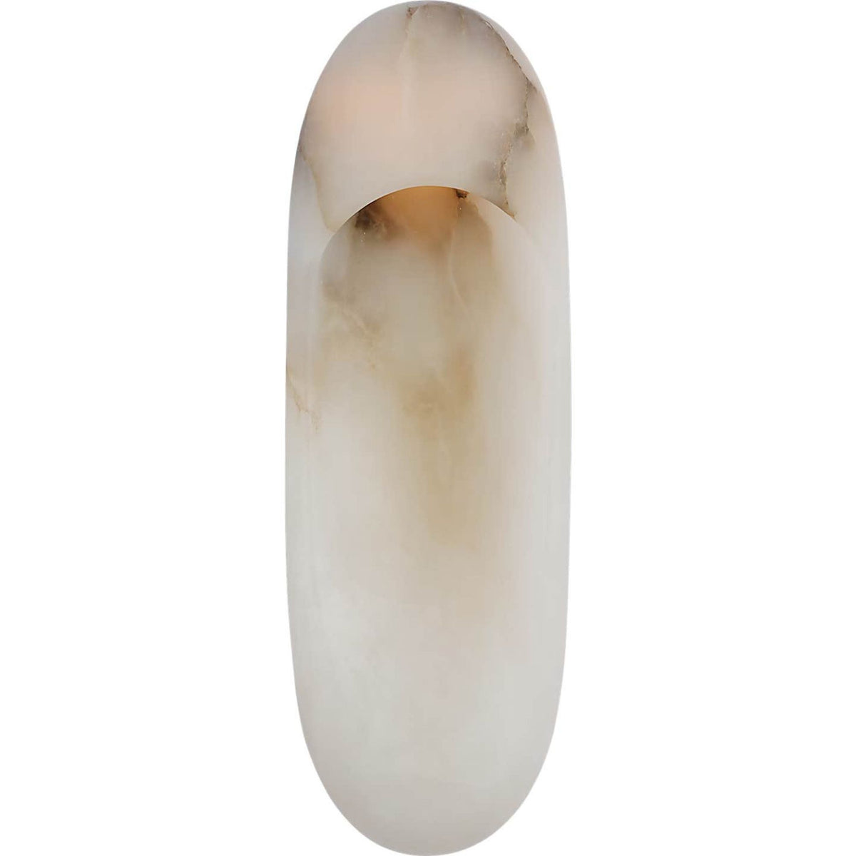 Kelly Wearstler Esculpa 18" Elongated Wall Light in Alabaster and Polished Nickel W6" x H18" x E4"