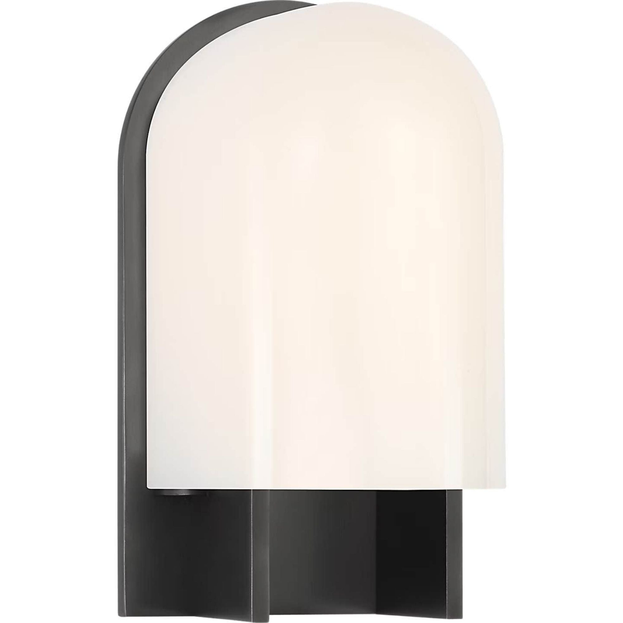 Kelly Wearstler Trouve 8" Sconce in Bronze with White Glass W4.5" x H8" x E4"