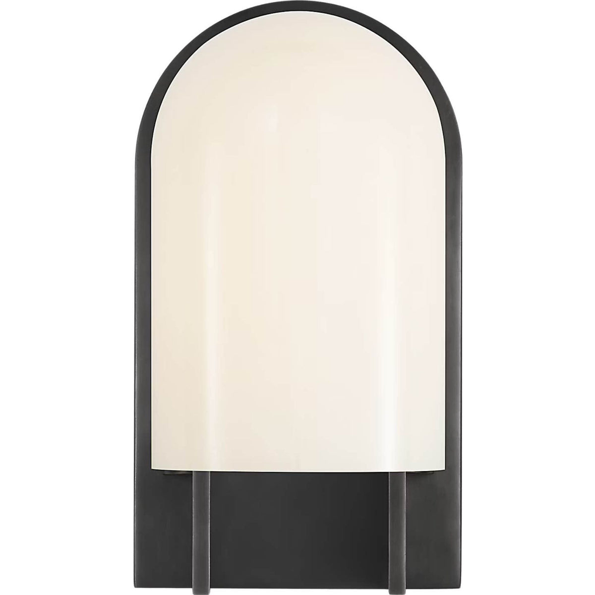 Kelly Wearstler Trouve 8" Sconce in Bronze with White Glass W4.5" x H8" x E4"