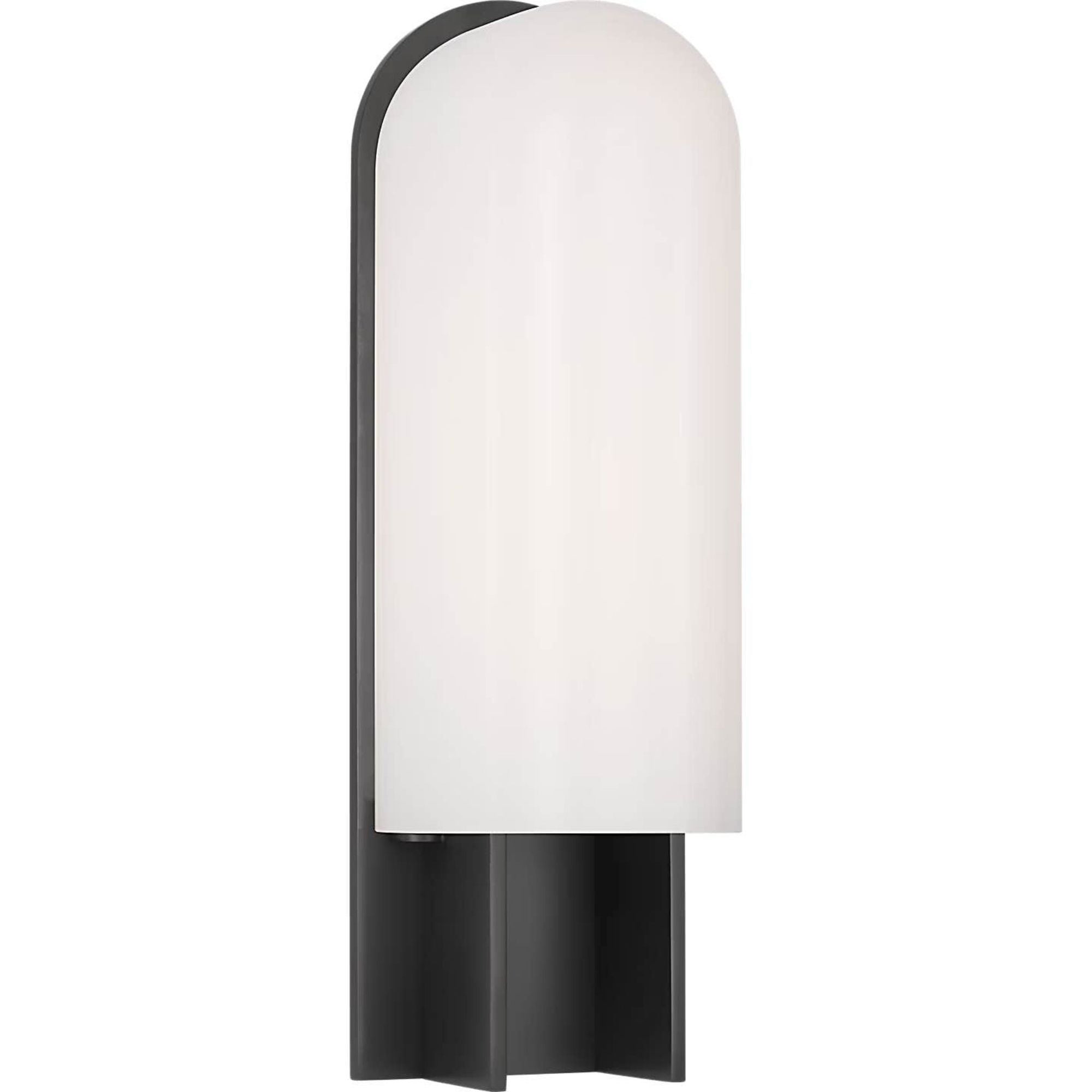 Kelly Wearstler Trouve 14" Sconce in Bronze with White Glass W4.5" x H14" x E4"