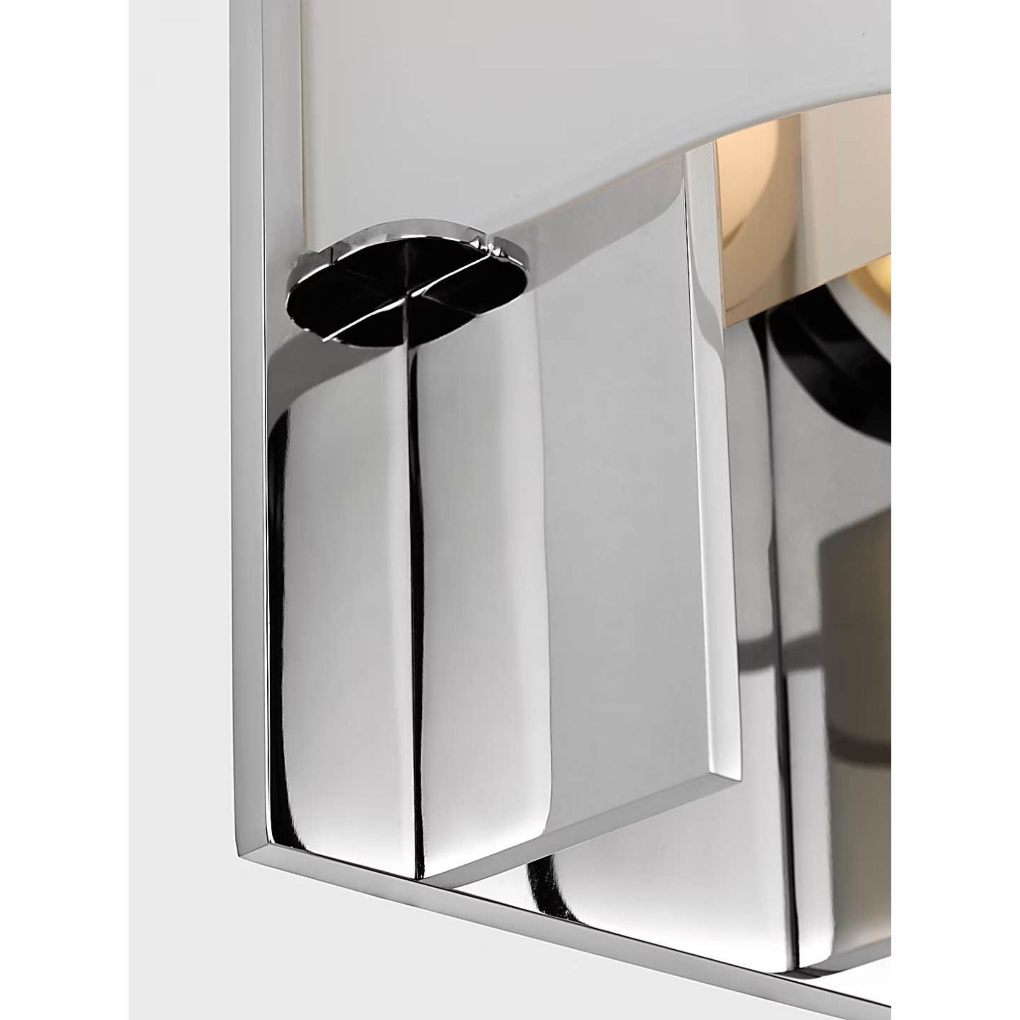 Kelly Wearstler Trouve 14" Sconce in Polished Nickel with White Glass W4.5" x H14" x E4"