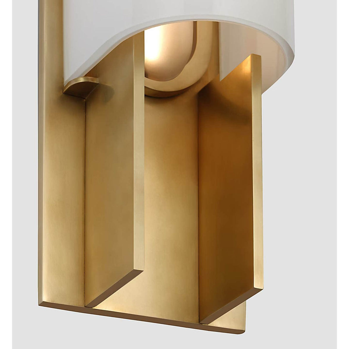 Kelly Wearstler Trouve 23" Sconce in Antique-Burnished Brass with White Glass W4.5" x H23" x E4"