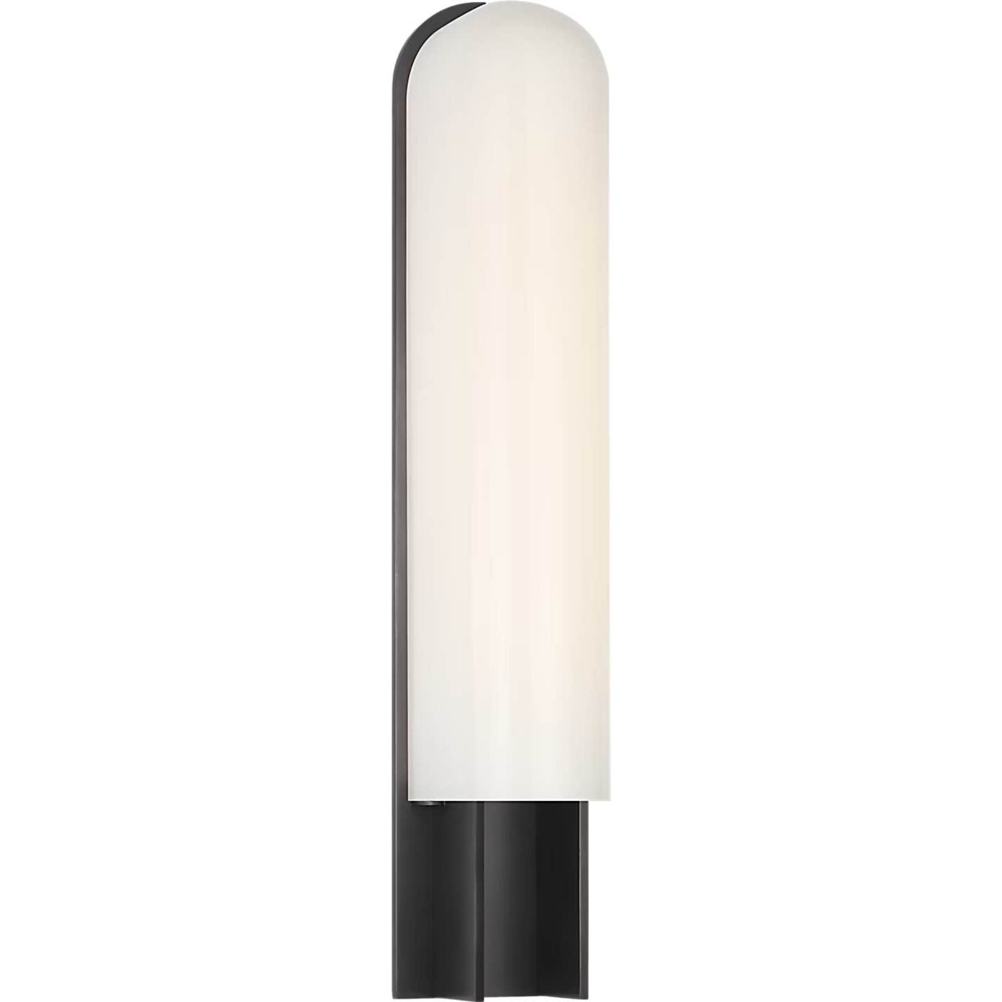 Kelly Wearstler Trouve 23" Sconce in Bronze with White Glass W4.5" x H23" x E4"