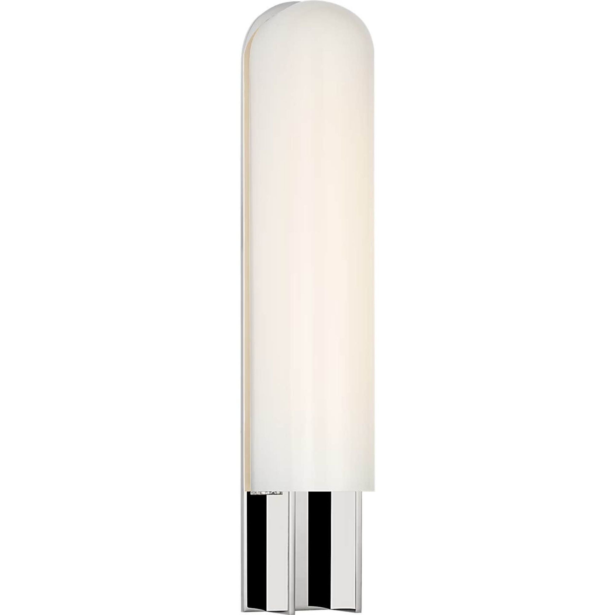 Kelly Wearstler Trouve 23" Sconce in Polished Nickel with White Glass W4.5" x H23" x E4"