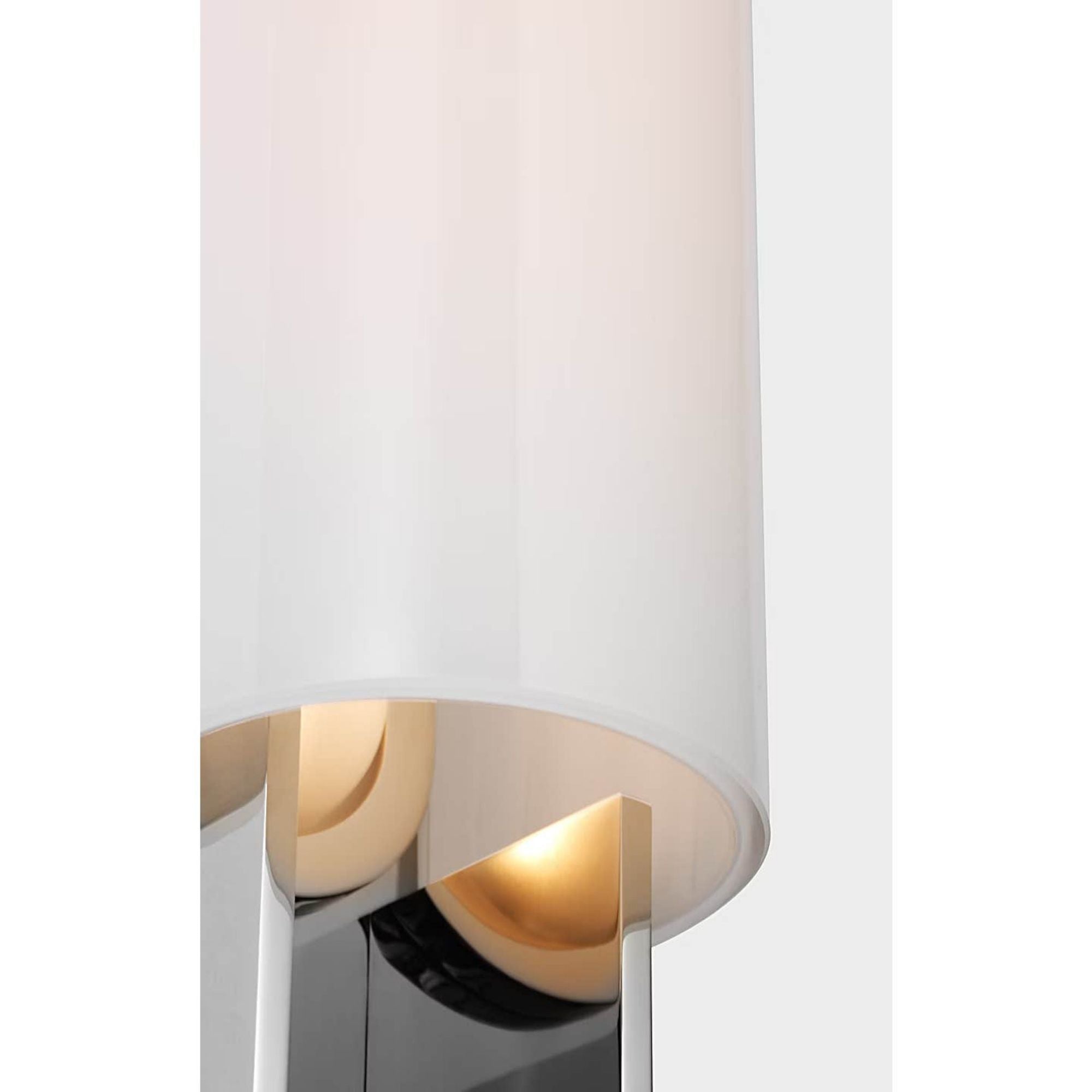 Kelly Wearstler Trouve 23" Sconce in Polished Nickel with White Glass W4.5" x H23" x E4"