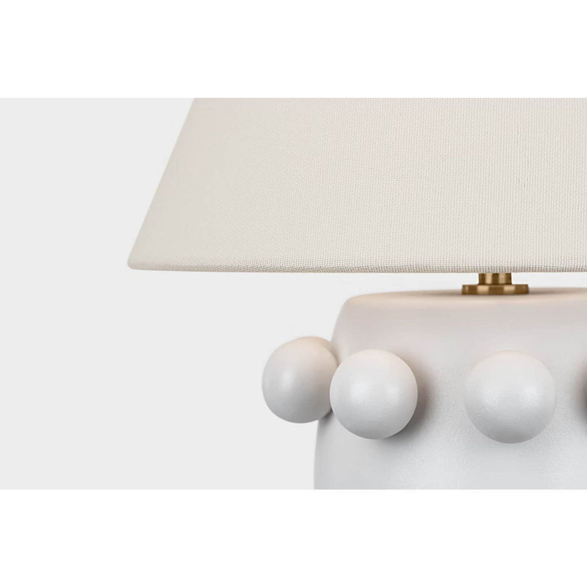 Kelly Wearstler Linden 14" Cordless Table Lamp in Plaster White with Linen Shade W10.5" x H14"