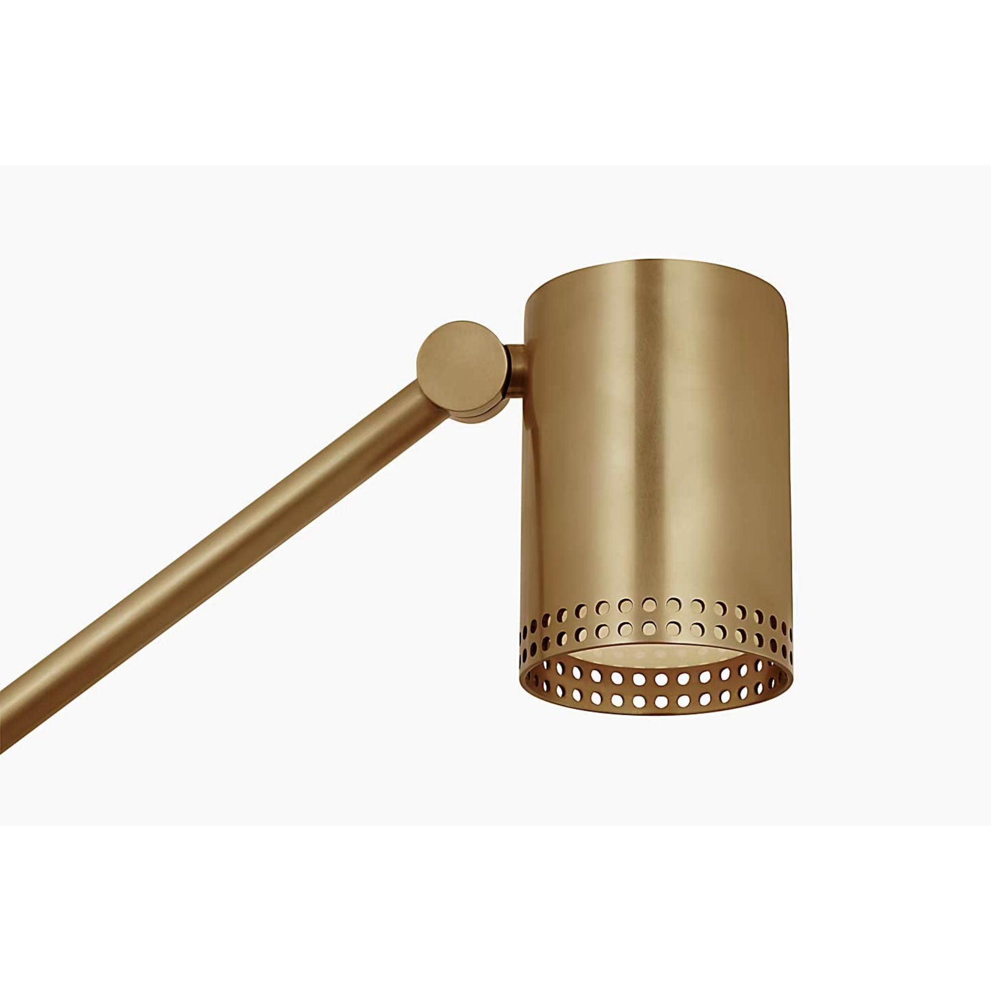 Kelly Wearstler Precision Articulating Table Lamp in Antique-Burnished Brass with White Glass W5" x H19.5" - 30.25" x E17.25" - 21.25"