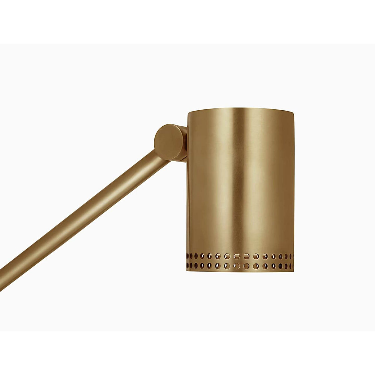 Kelly Wearstler Precision Articulating Table Lamp in Antique-Burnished Brass with White Glass W5" x H19.5" - 30.25" x E17.25" - 21.25"
