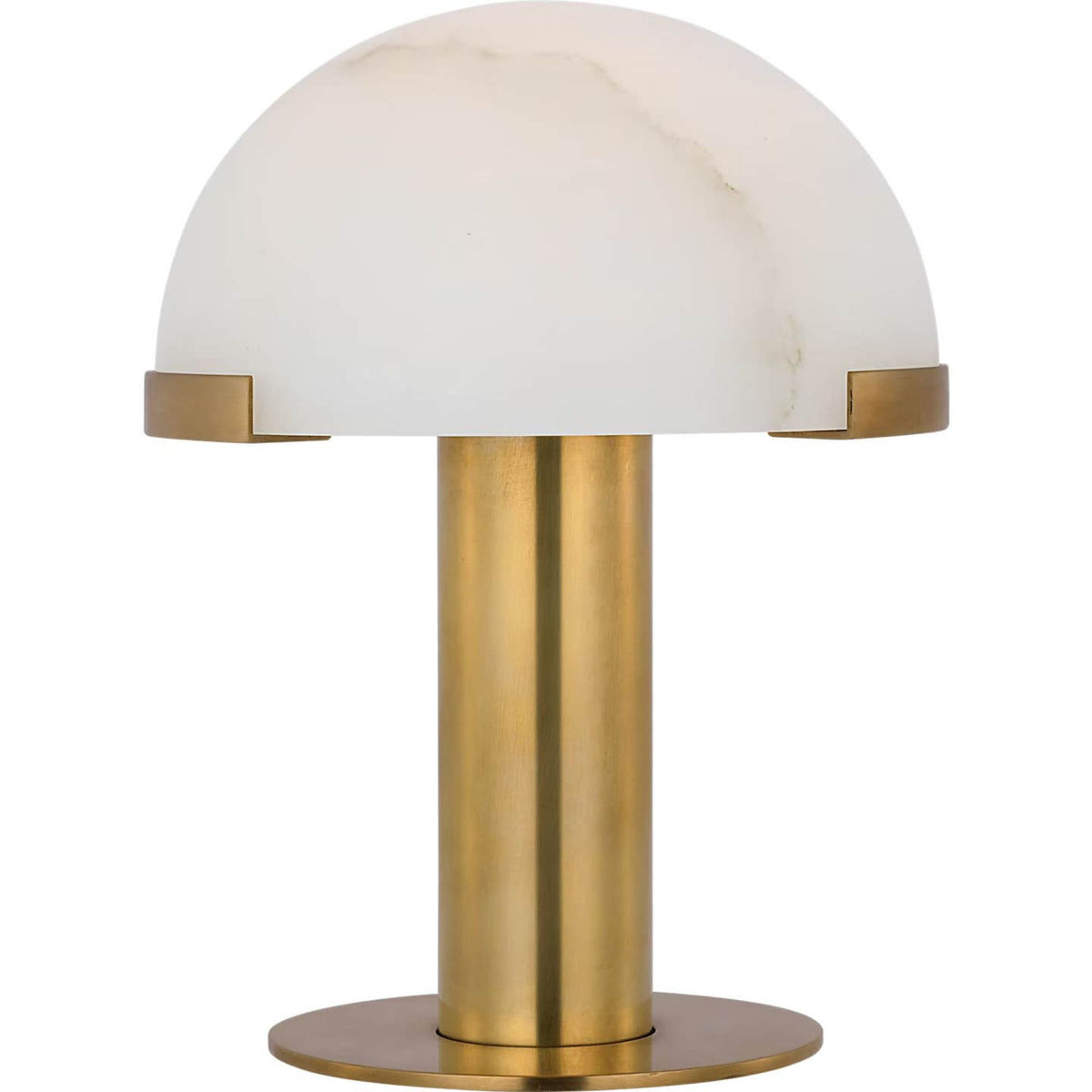 Kelly Wearstler Melange 8" Rechargeable Accent Lamp in Antique-Burnished Brass with Alabaster Shade W6" x H8"