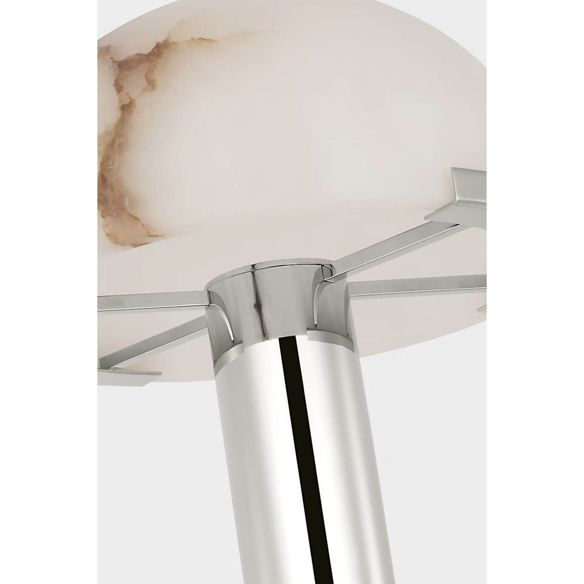 Kelly Wearstler Melange 12" Rechargeable Table Lamp in Polished Nickel with Alabaster Shade W9.25" x H12"