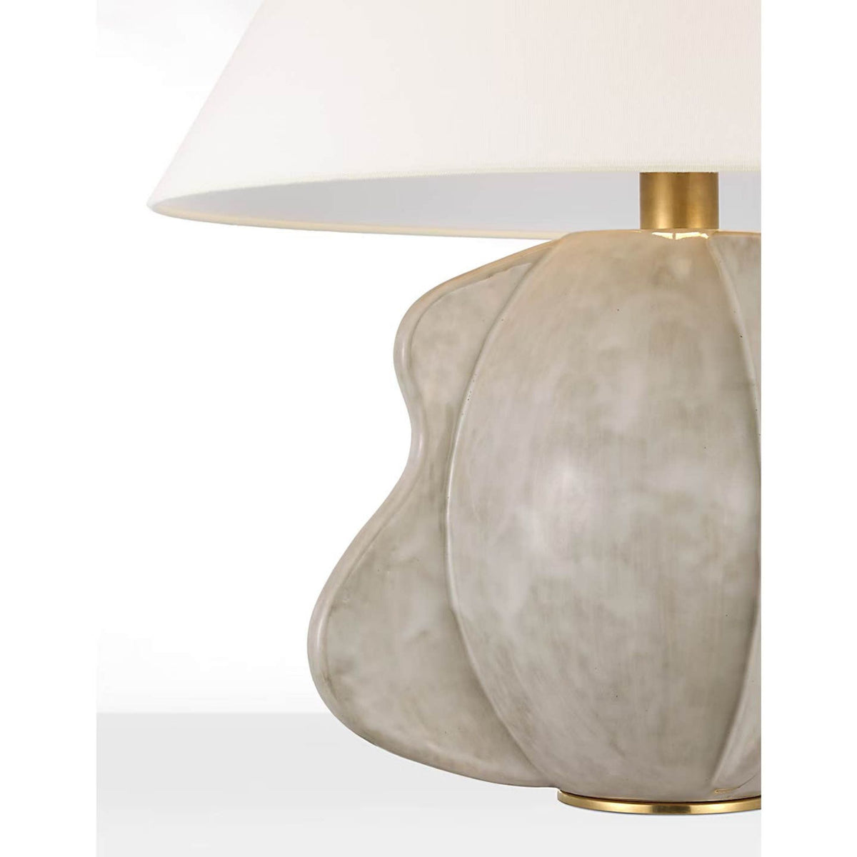 Kelly Wearstler Delmar 22" Table Lamp in Antiqued White with Linen Shade W23.75" x H22.25"