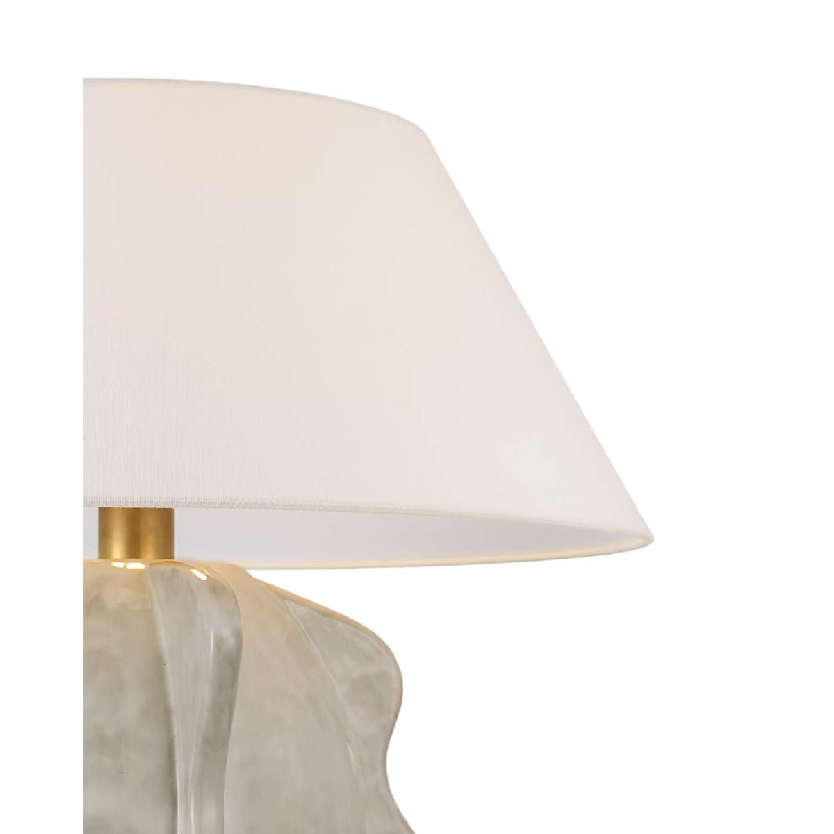 Kelly Wearstler Delmar 22" Table Lamp in Antiqued White with Linen Shade W23.75" x H22.25"