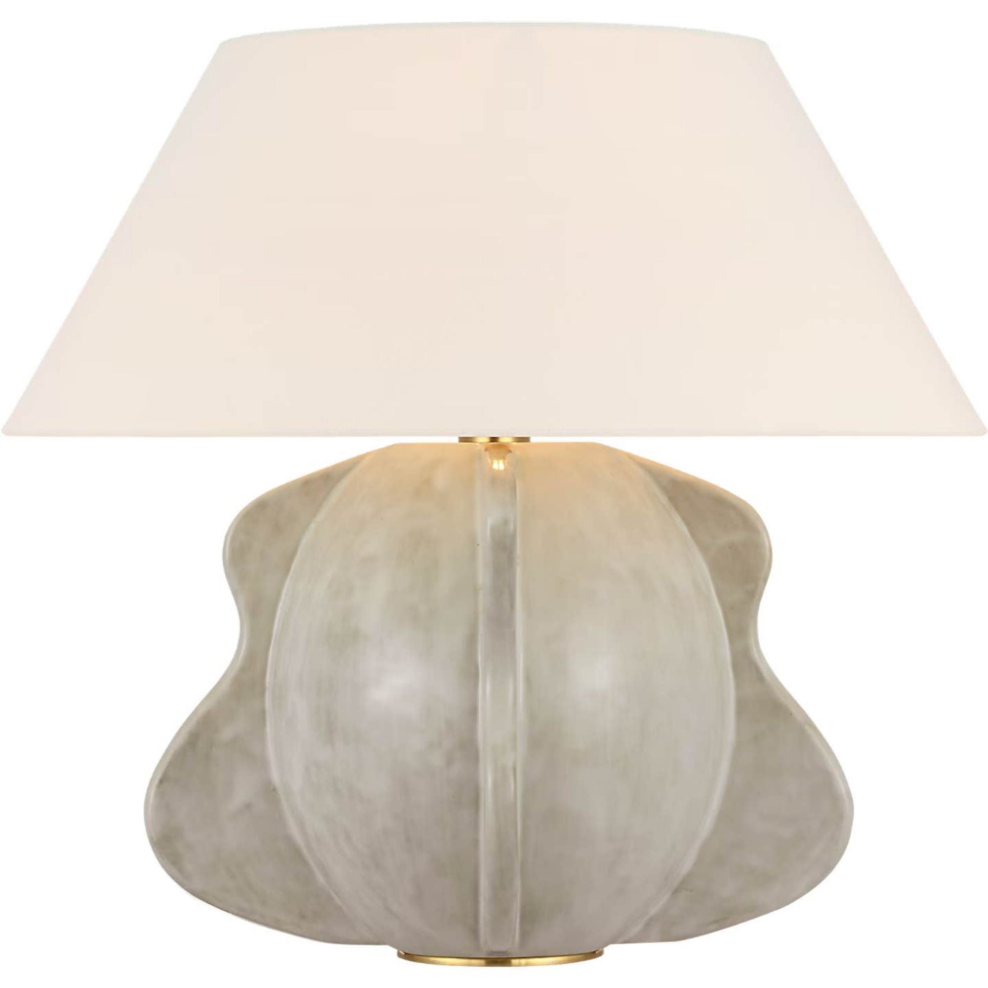 Kelly Wearstler Delmar 22" Table Lamp in Antiqued White with Linen Shade W23.75" x H22.25"